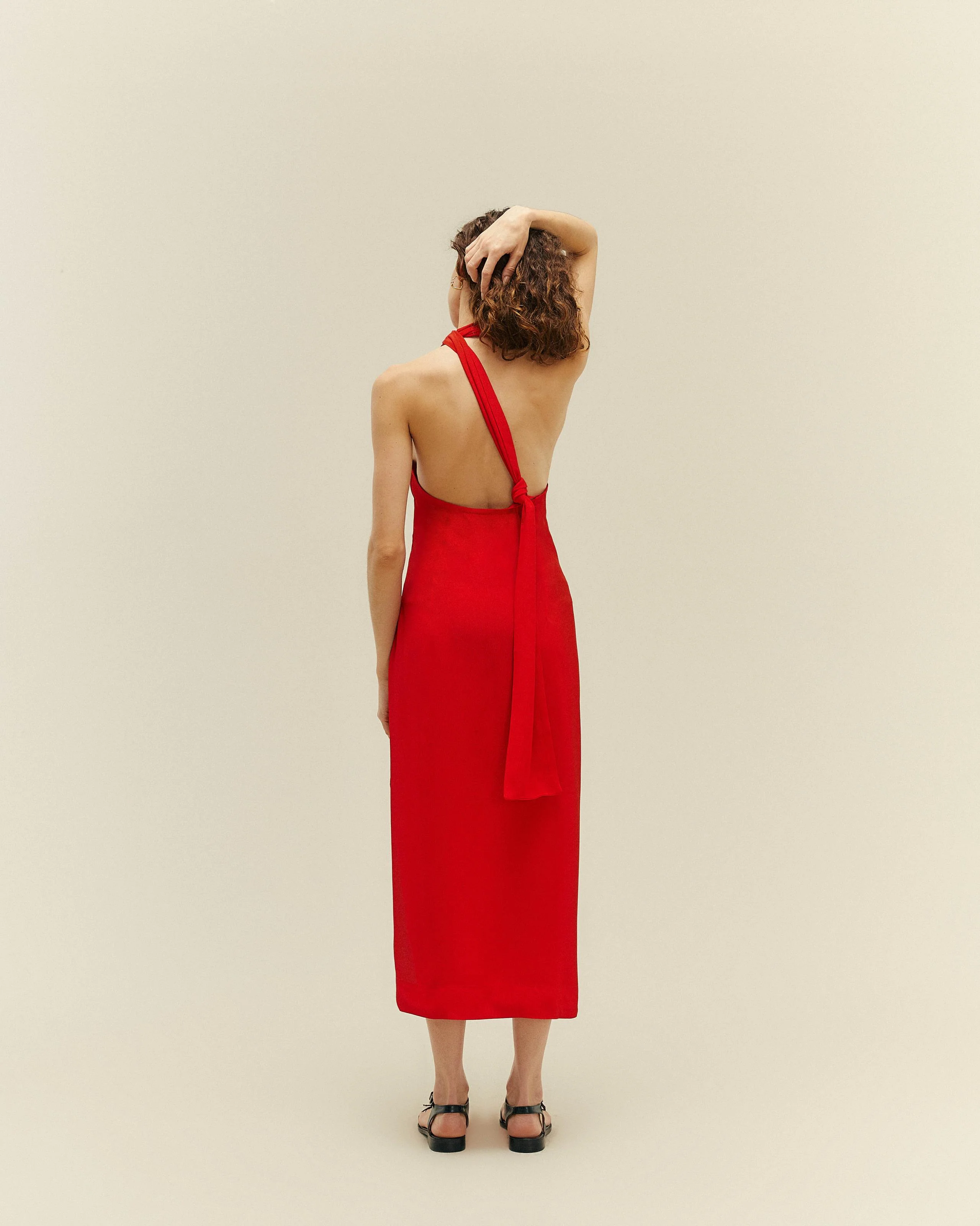 ANGELINA DRESS RED SHIFT - Image 5