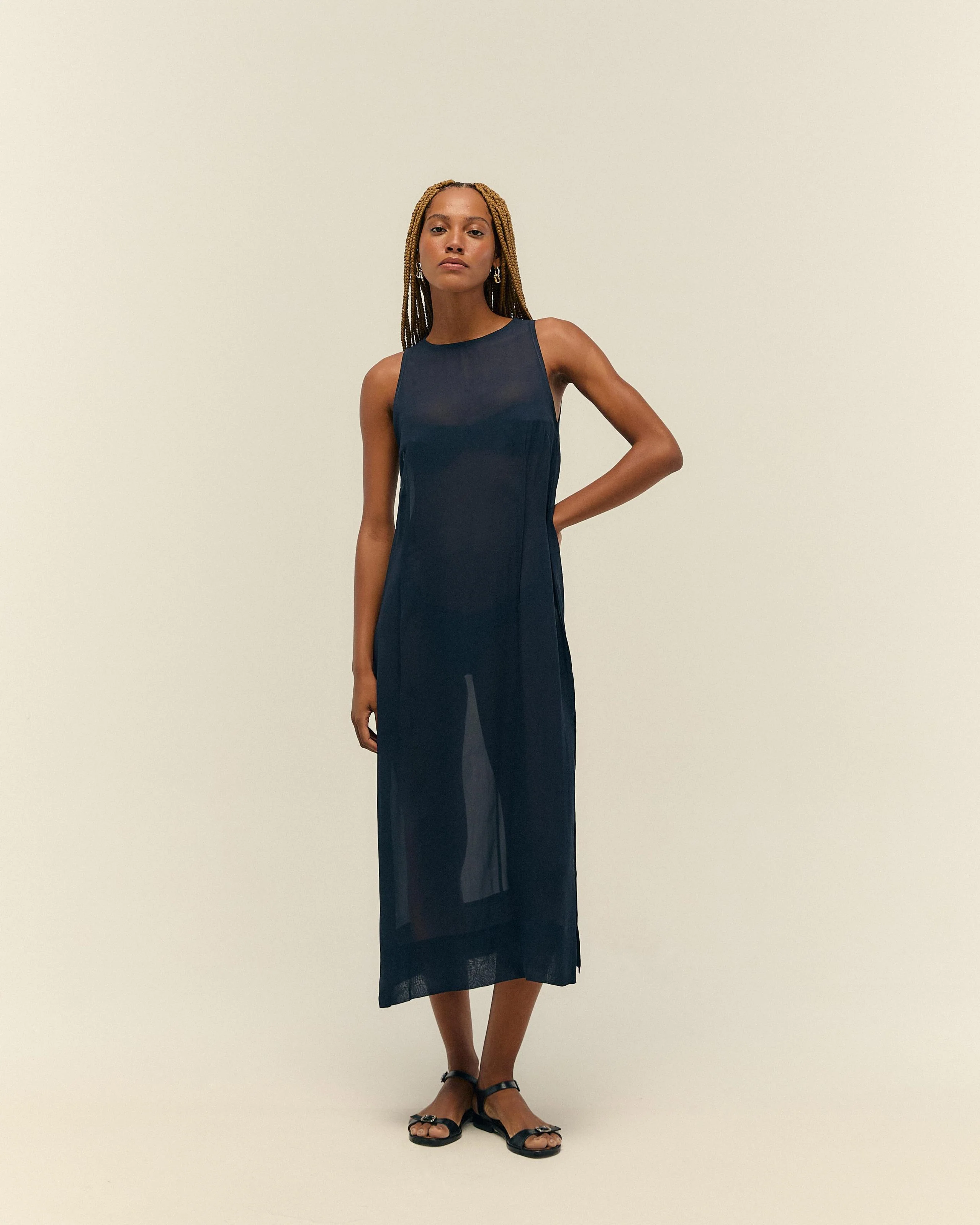 BARBARA DRESS DEEP BLUE