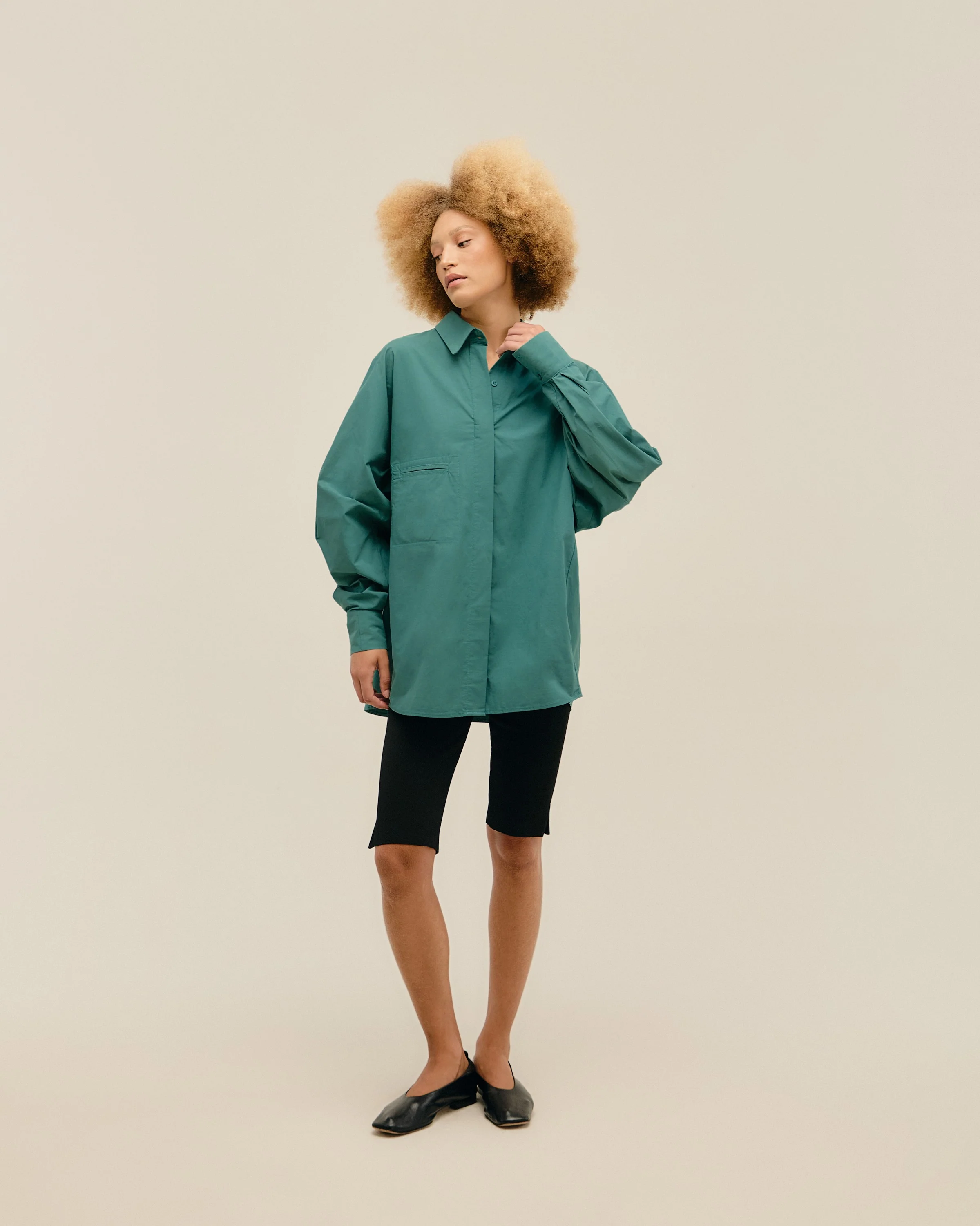CAMISA OVERSIZED SEAWEED GREEN