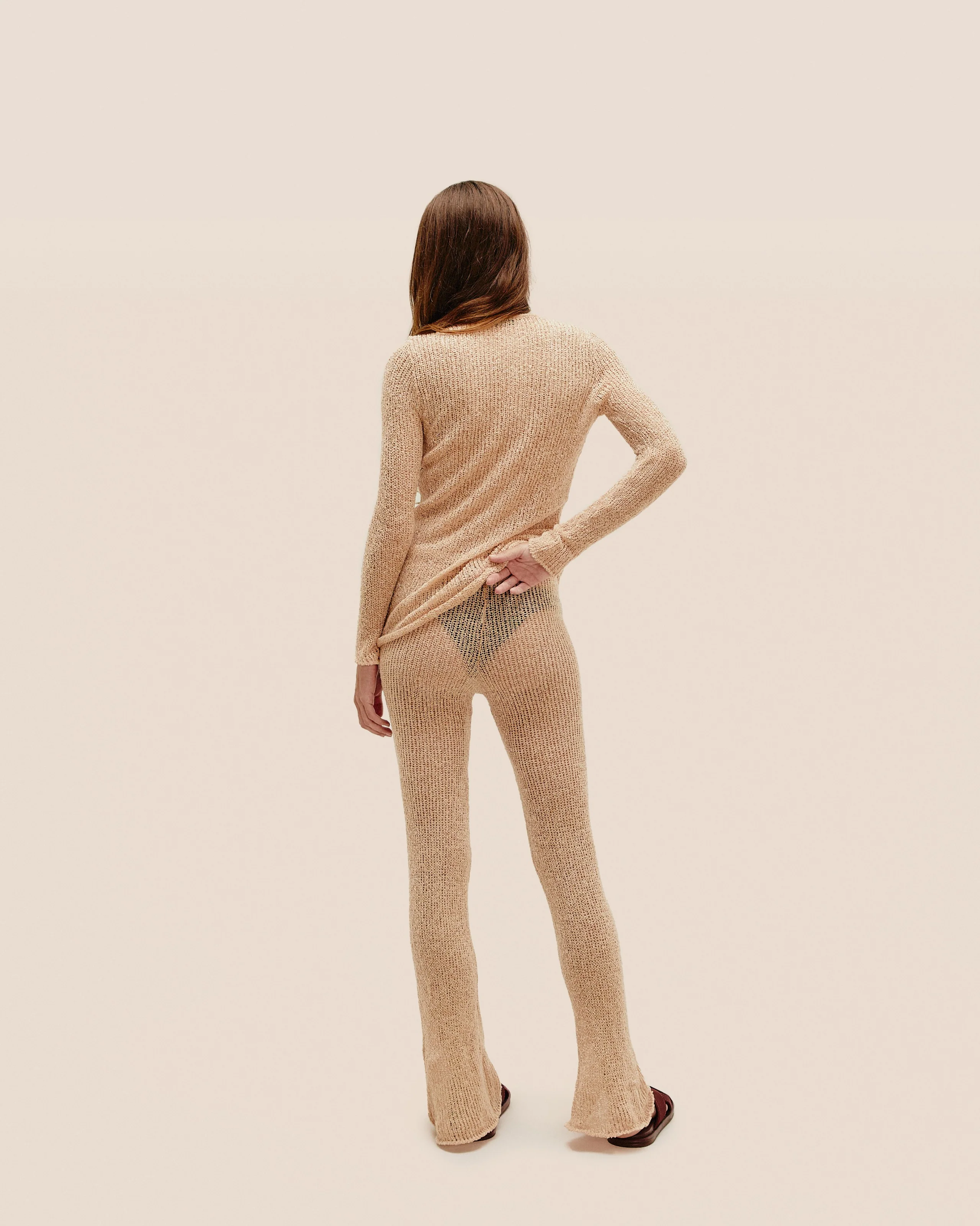 CECILIA KNIT PANTS CUBAN SAND - Image 3