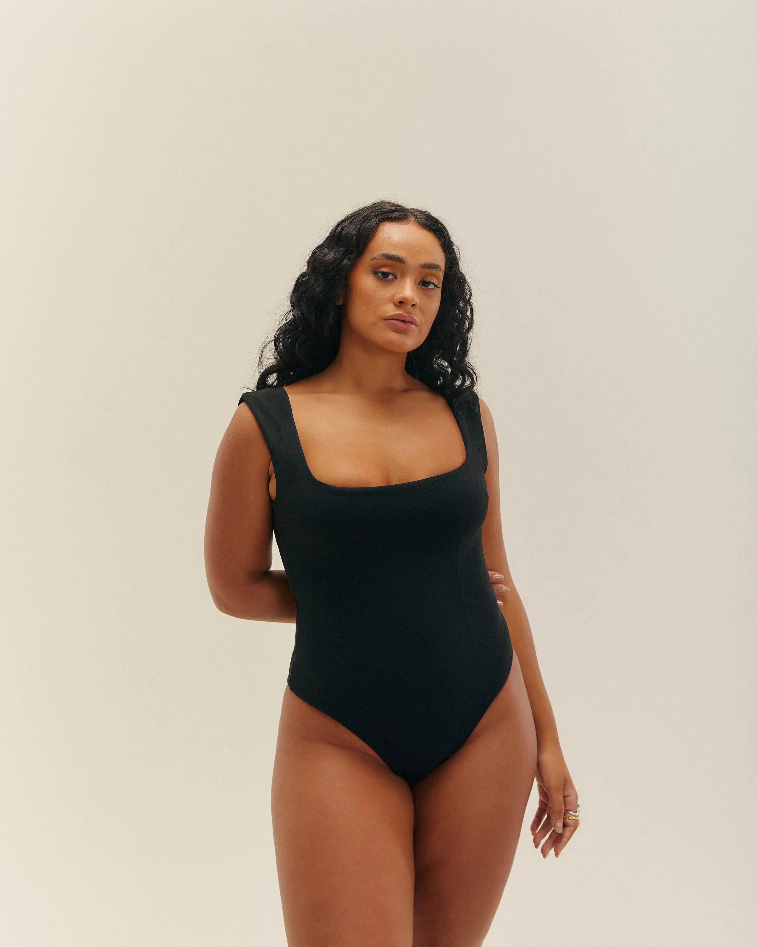 CREPE BRIGITTE SWIMSUIT BLACK - Image 3