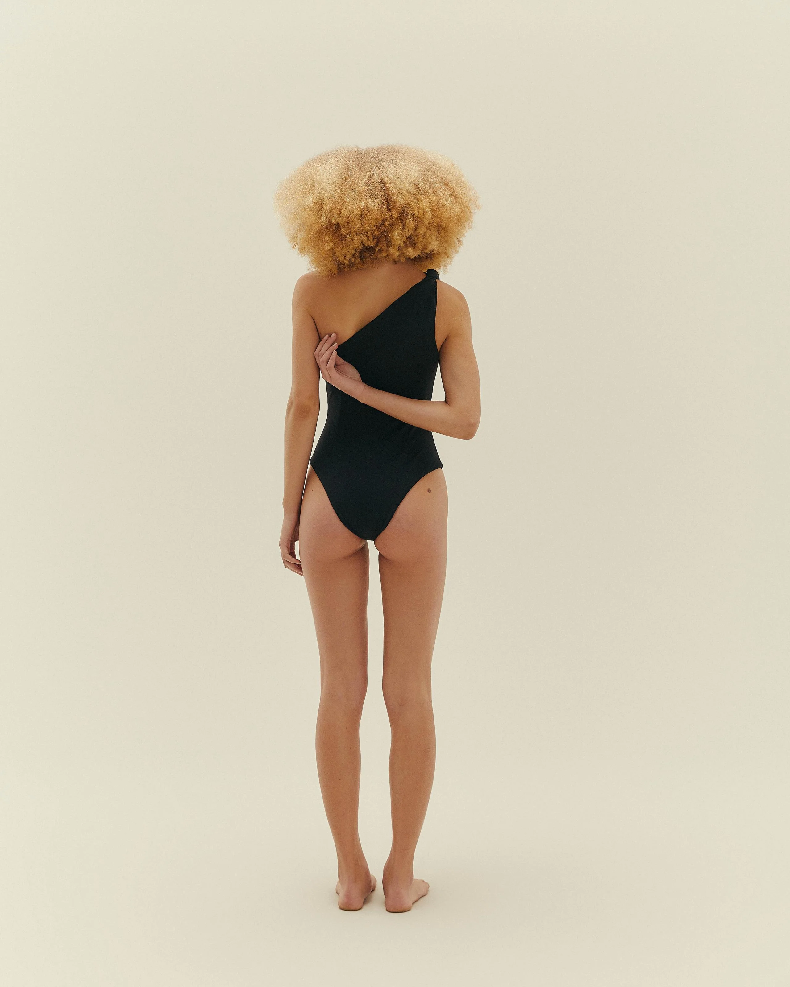 CREPE TWISTED SWIMSUIT BLACK - Image 2