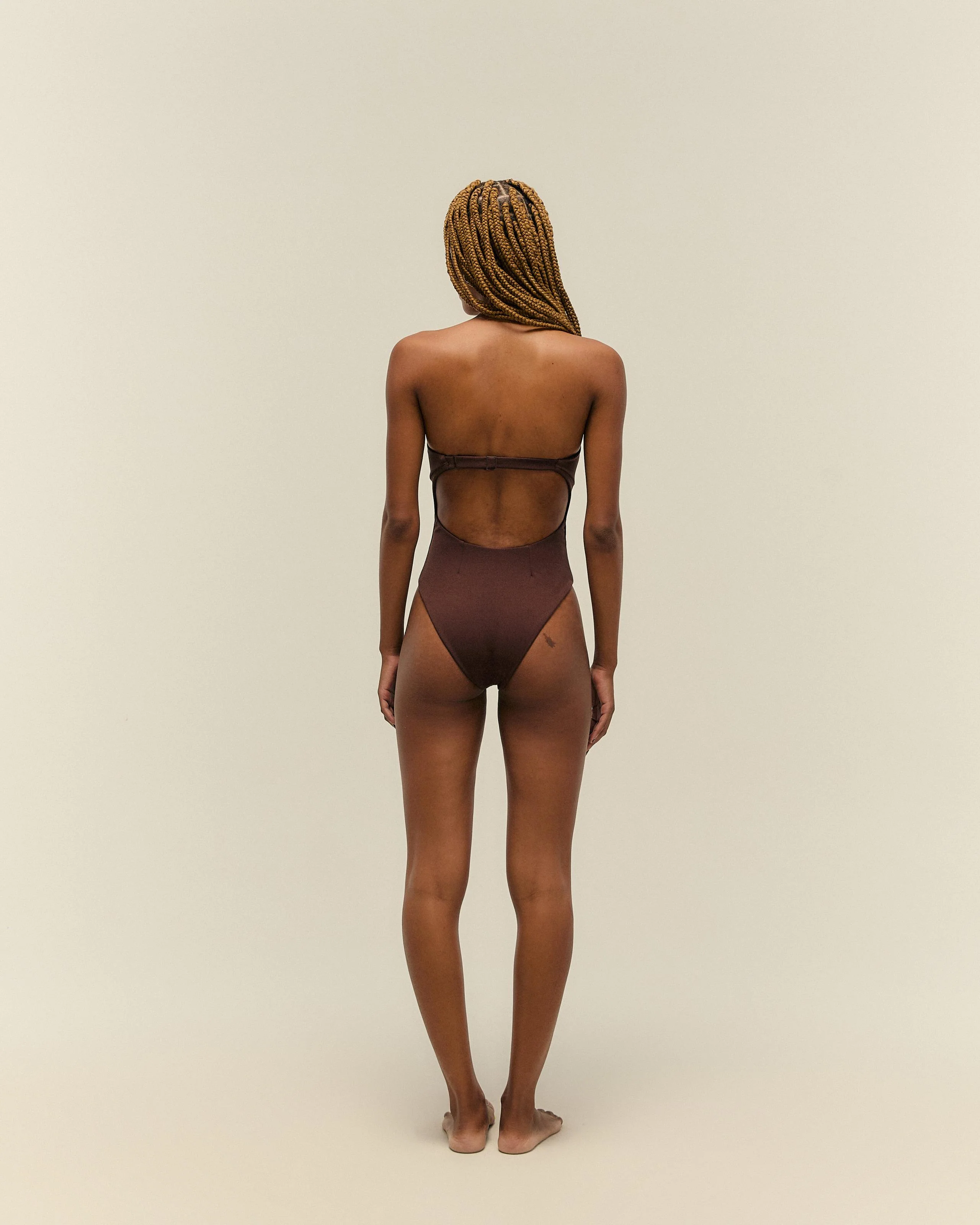 CREPE ZOE SWIMSUIT COHIBA BROWN - Image 2