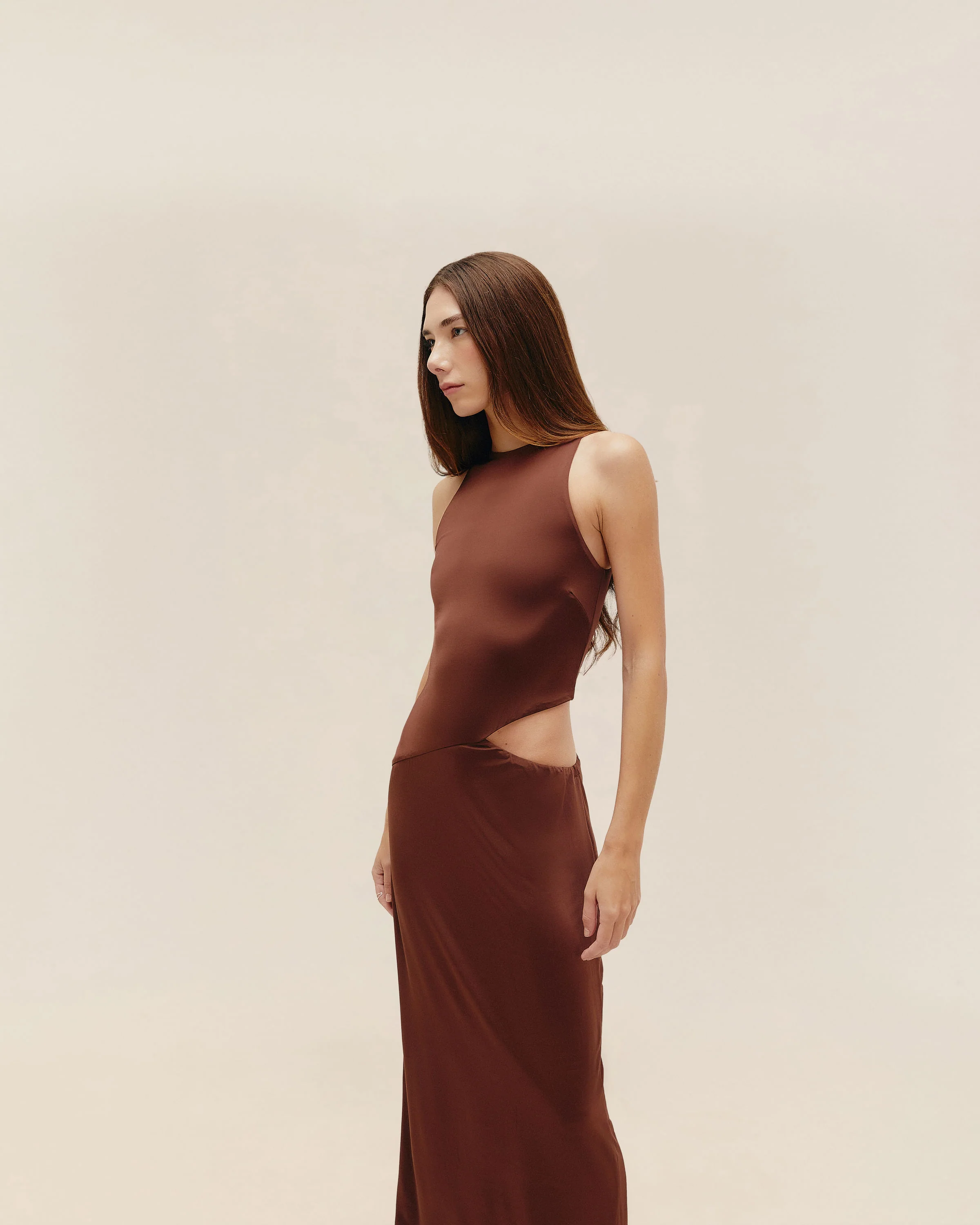 CUT OUT DRESS BRAUNA BROWN - Image 3