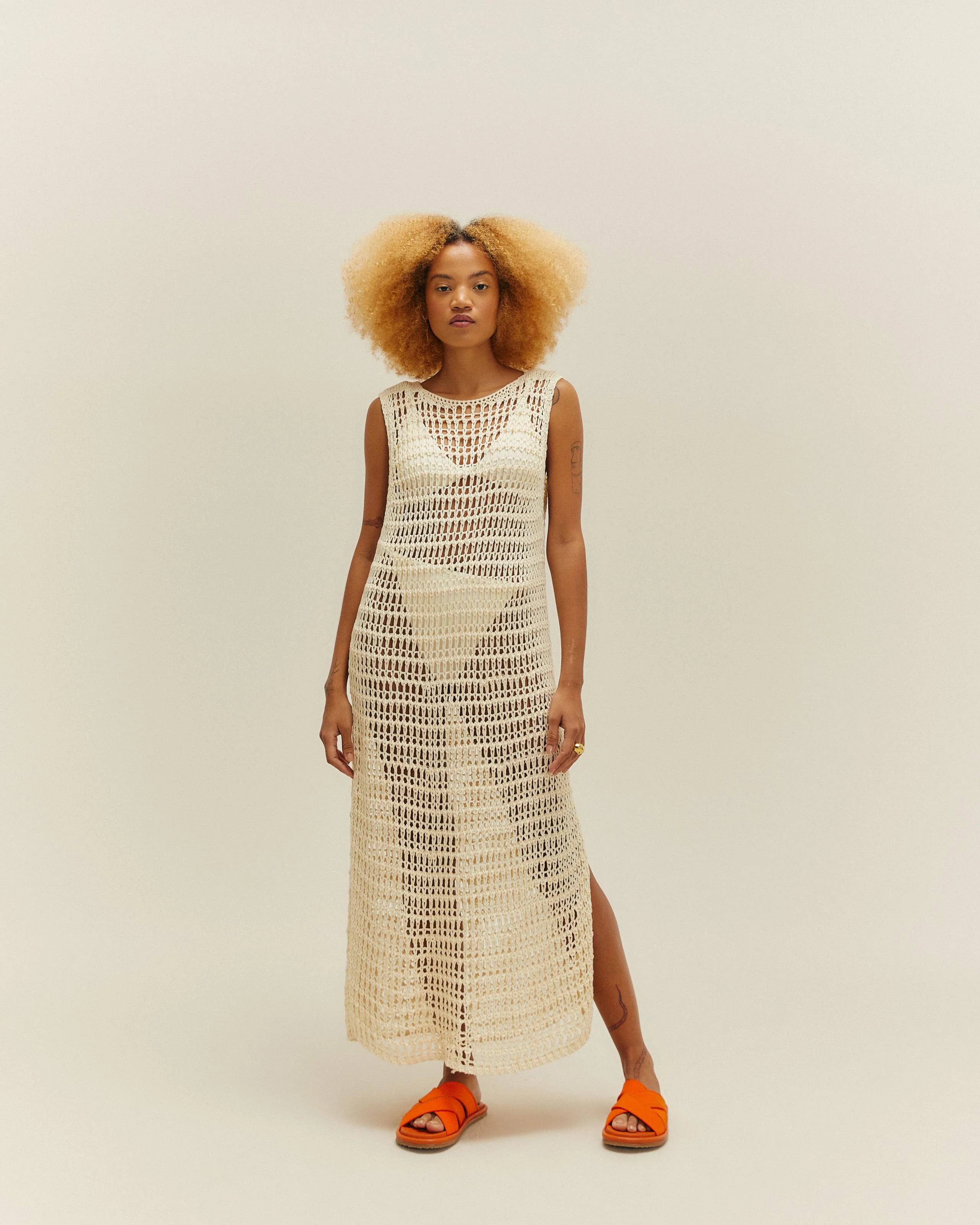DANIELA KNIT DRESS OFF-WHITE - Image 2