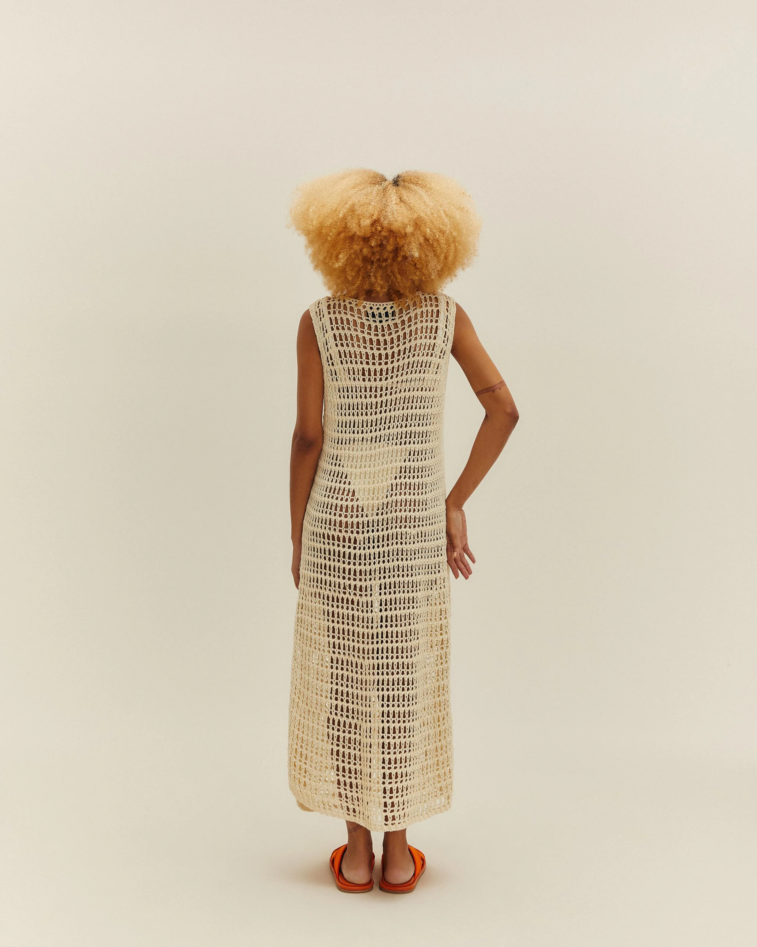 DANIELA KNIT DRESS OFF-WHITE - Image 3