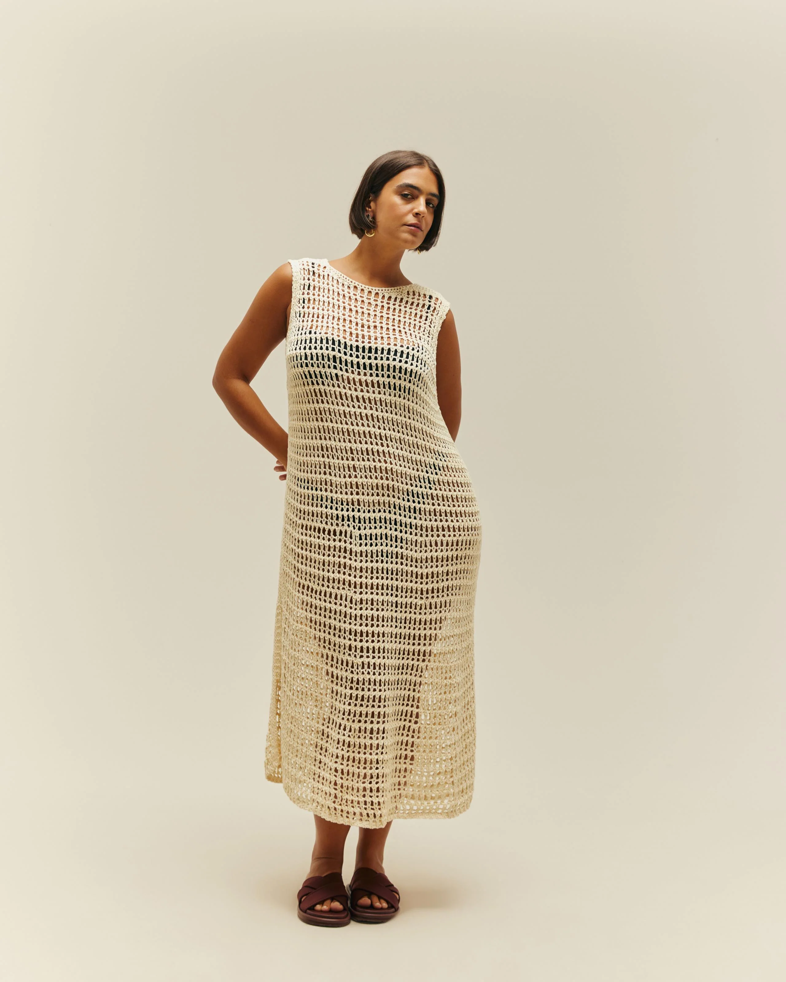DANIELA KNIT DRESS OFF-WHITE - Image 5