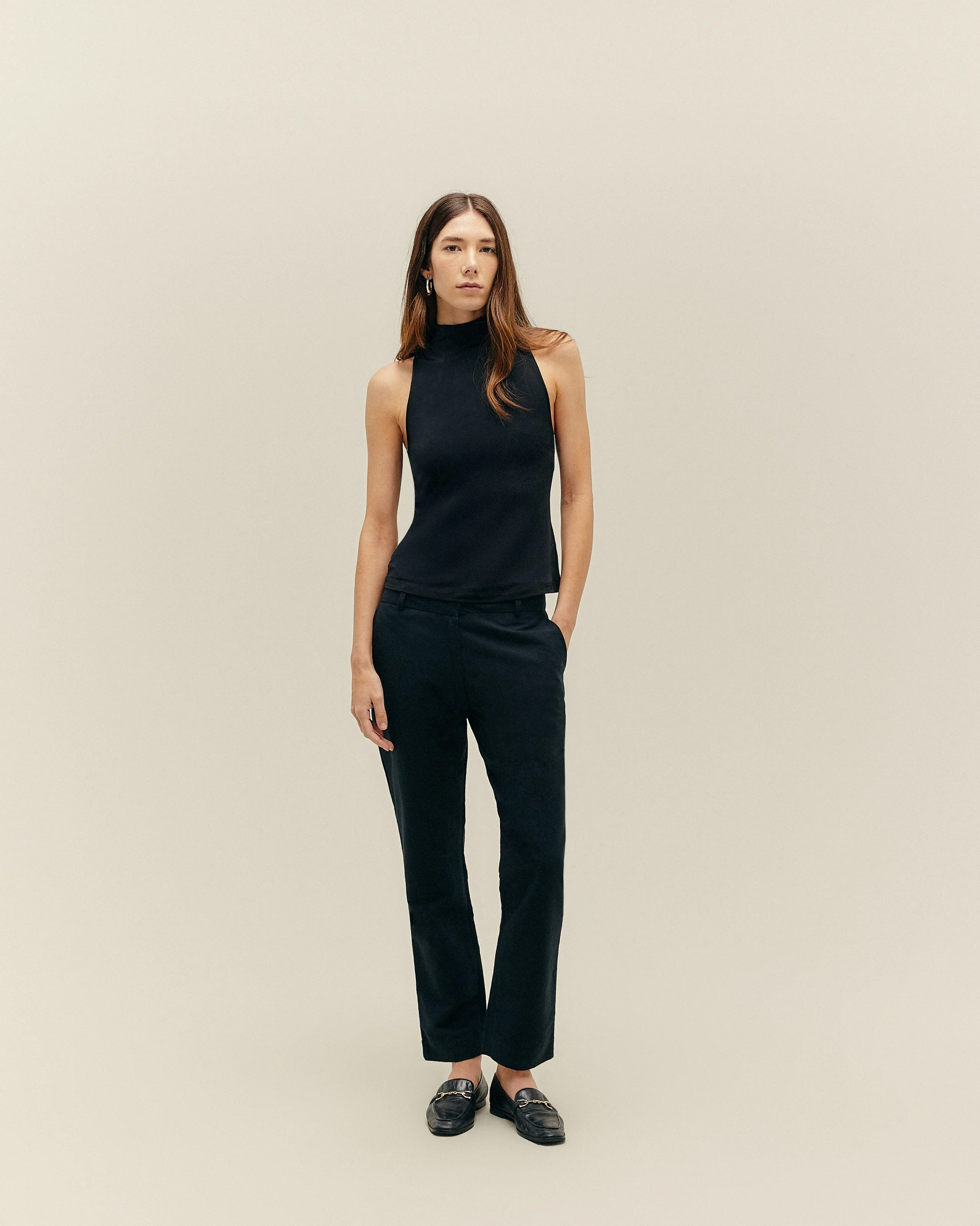 HIGH NECK BLOUSE BLACK - Image 2