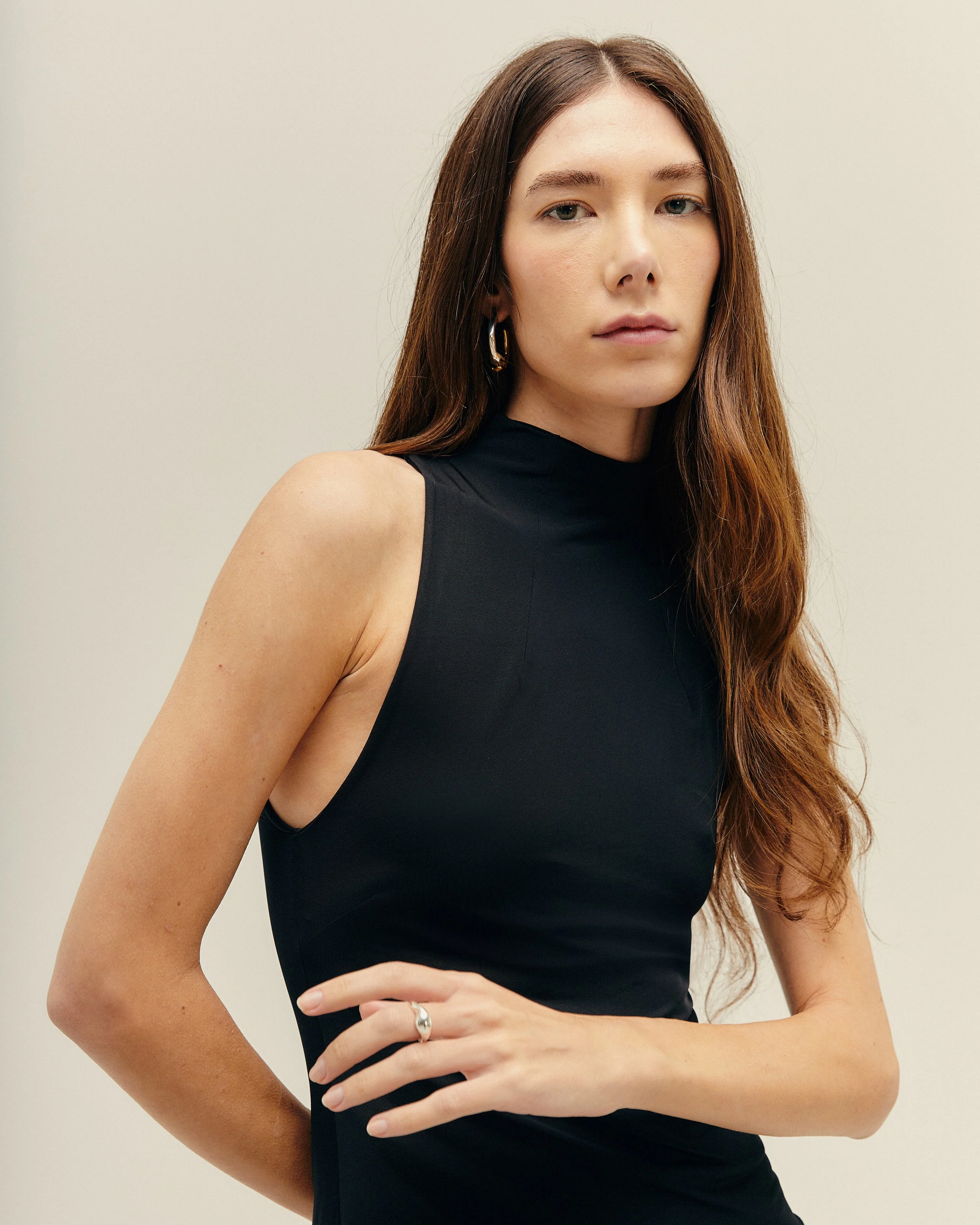 HIGH NECK BLOUSE BLACK - Image 6