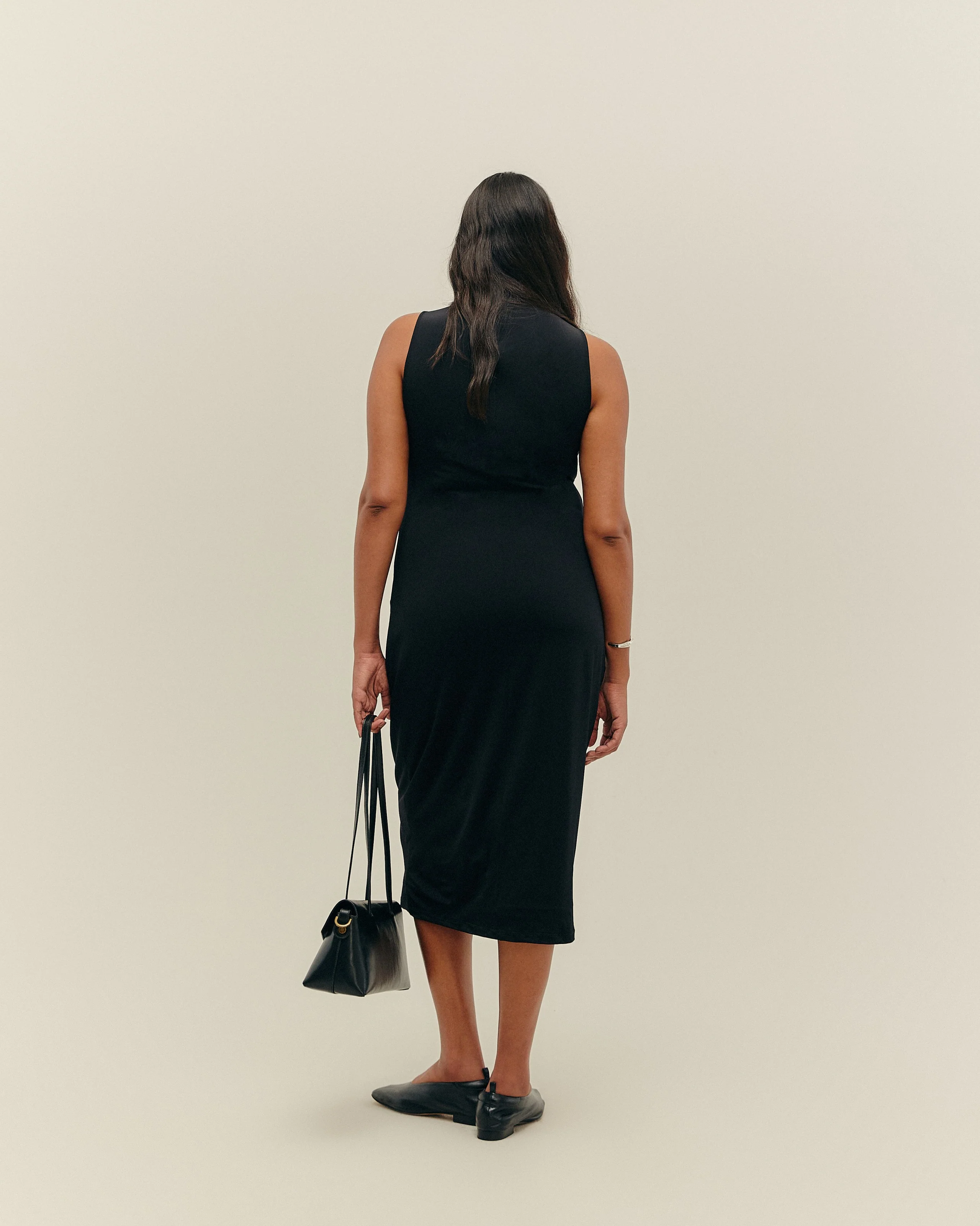 HIGH NECK DRESS BLACK - Image 3