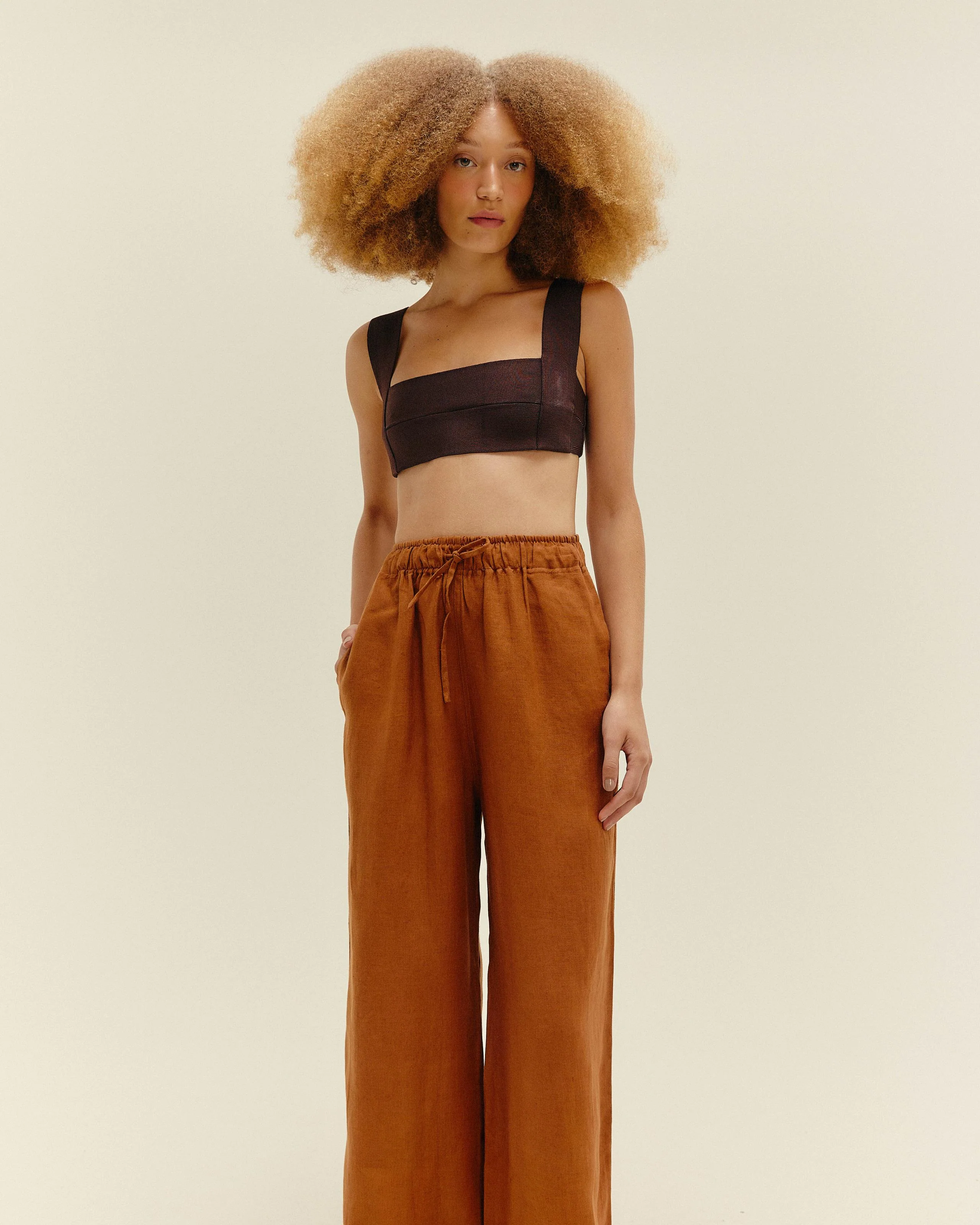IRENE PANTS MID BROWN - Image 3