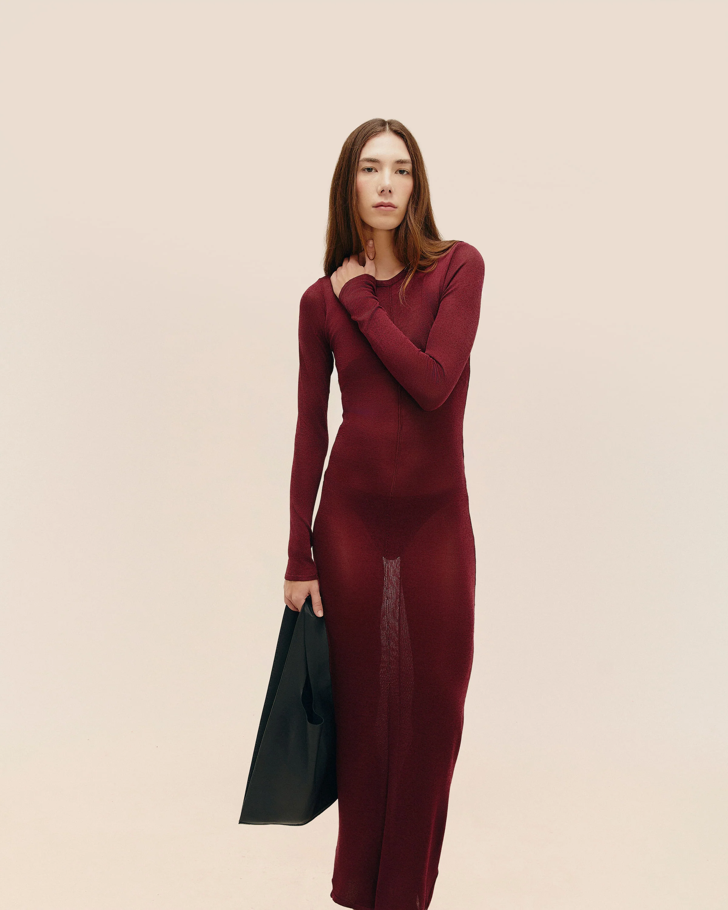 ISADORA KNIT DRESS MARSALA - Image 3