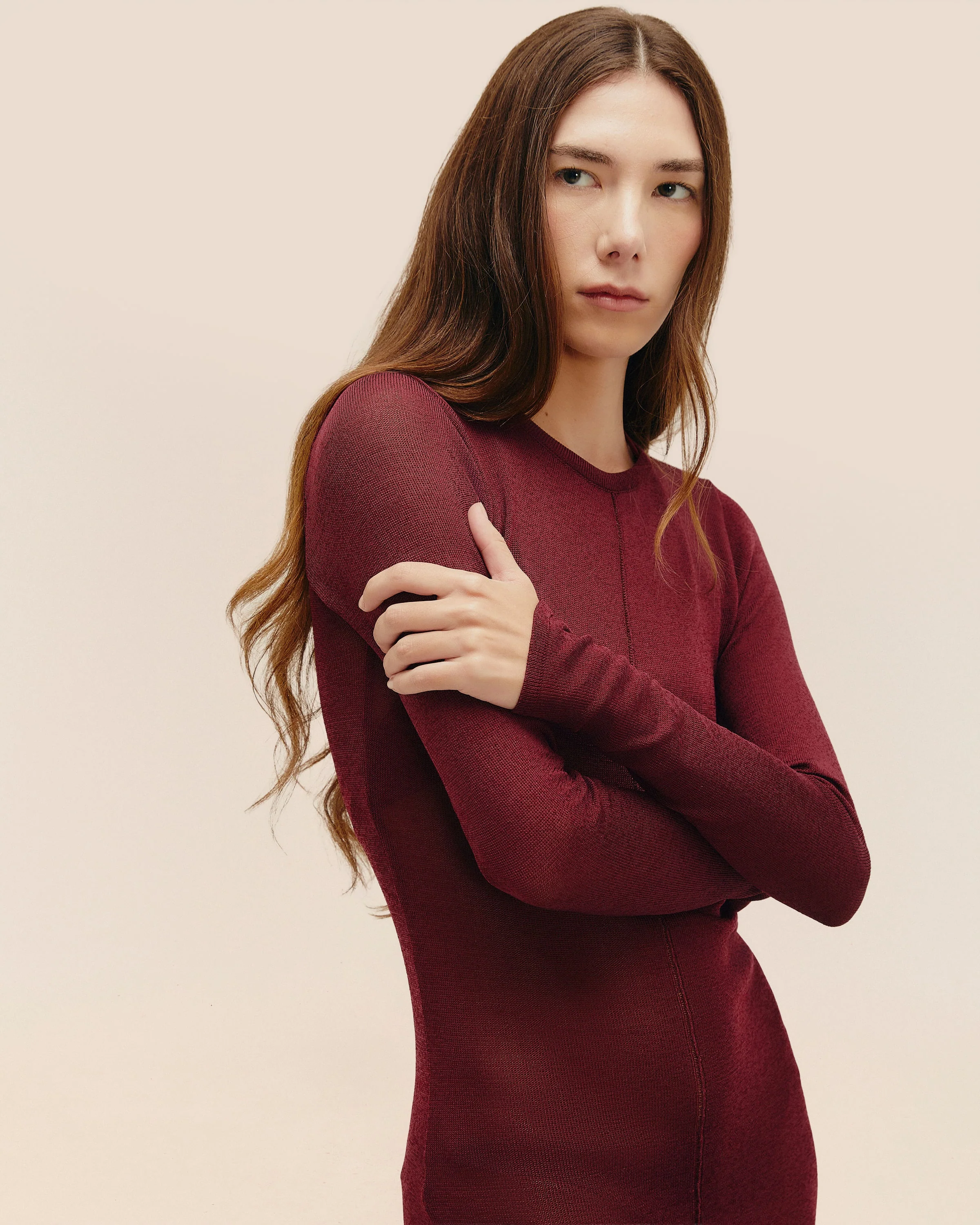ISADORA KNIT DRESS MARSALA - Image 4