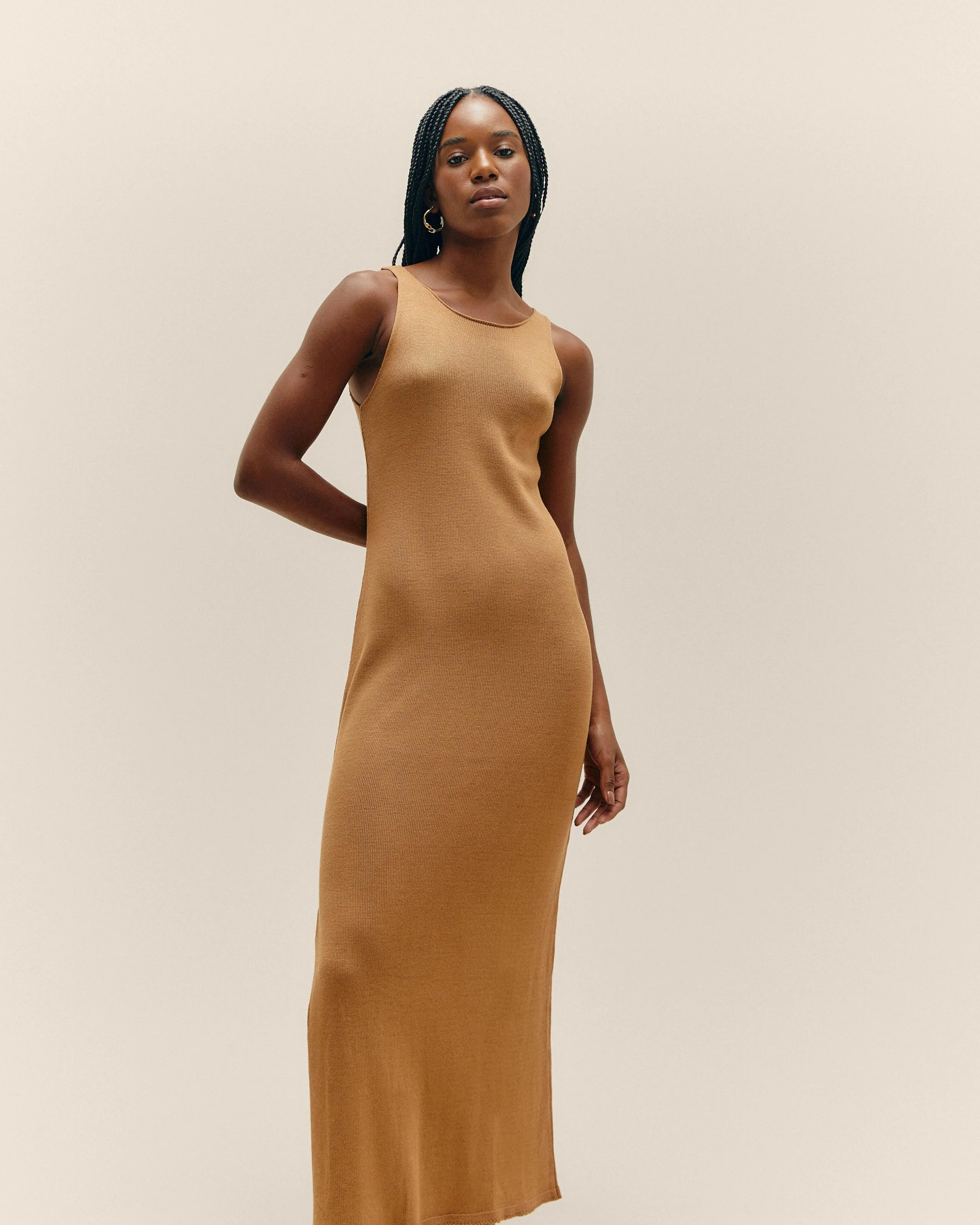 KNIT BETA DRESS CHESTNUT - Image 3
