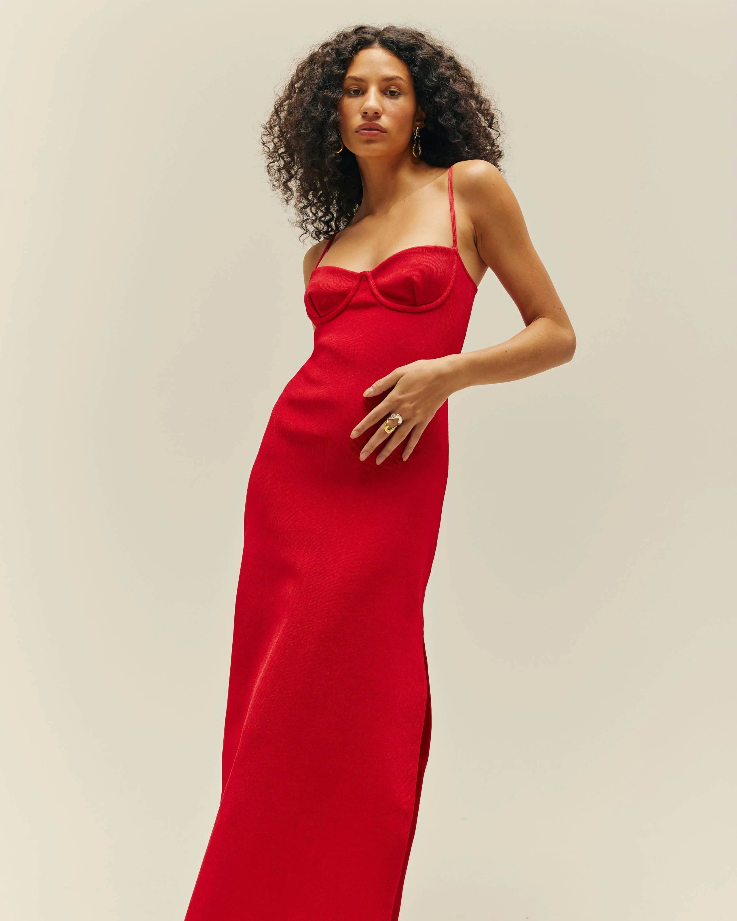KNIT CHLOE DRESS RED SHIFT - Image 3
