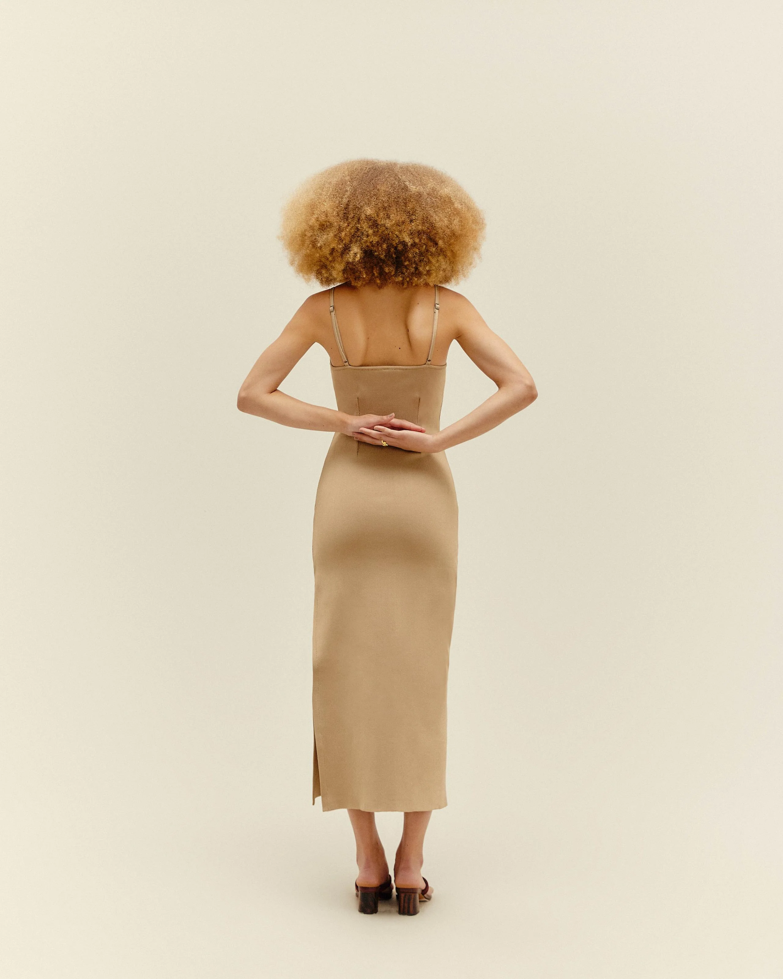 KNIT CHLOE DRESS STRAW BEIGE - Image 2