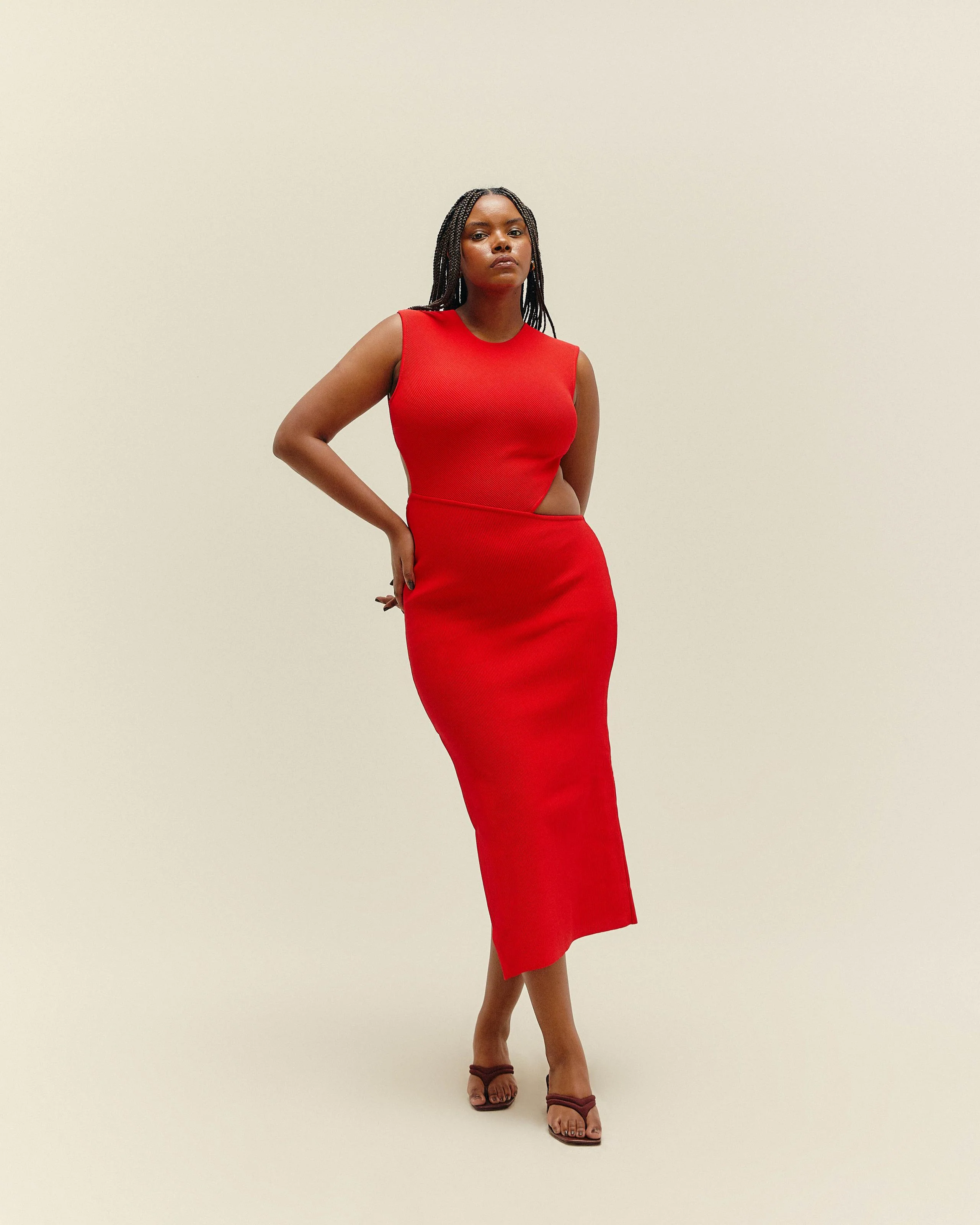 KNIT FELIPA DRESS RED SHIFT