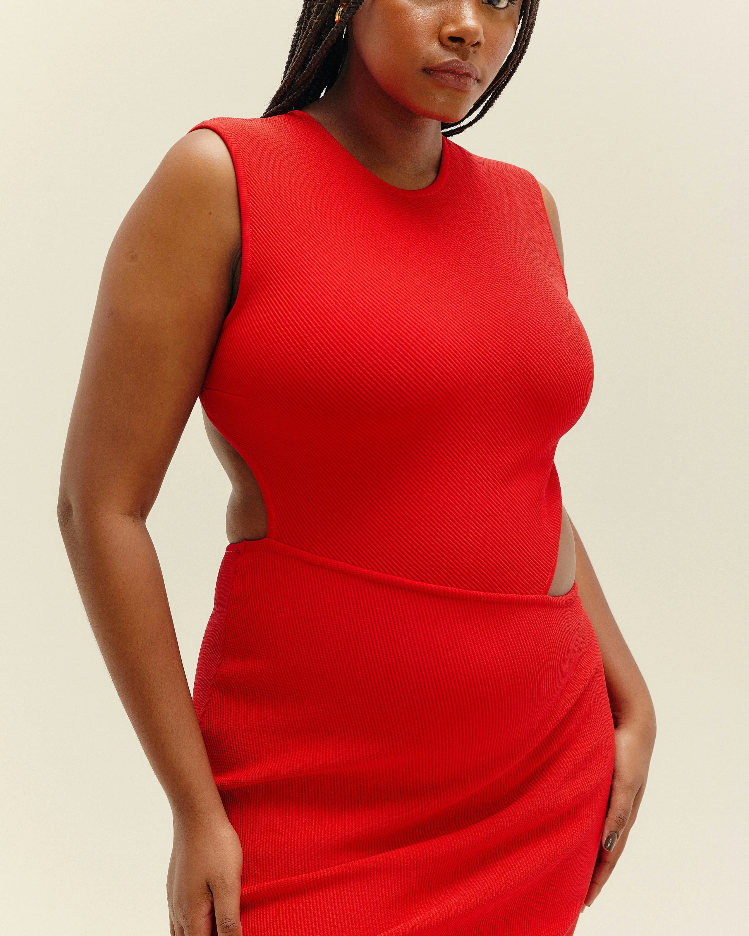 KNIT FELIPA DRESS RED SHIFT - Image 4