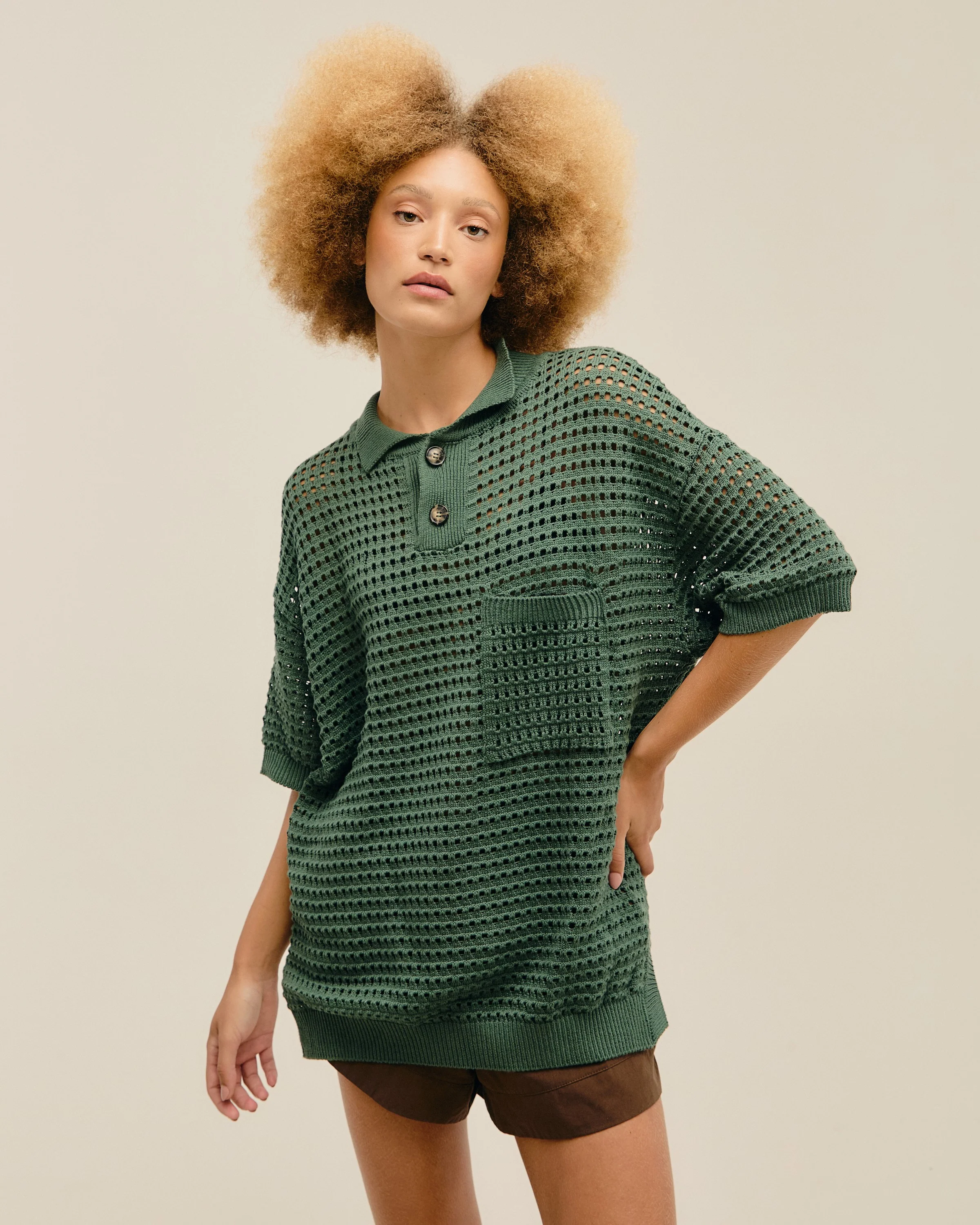 KNIT JOANA BLOUSE SEAWEED GREEN - Image 3