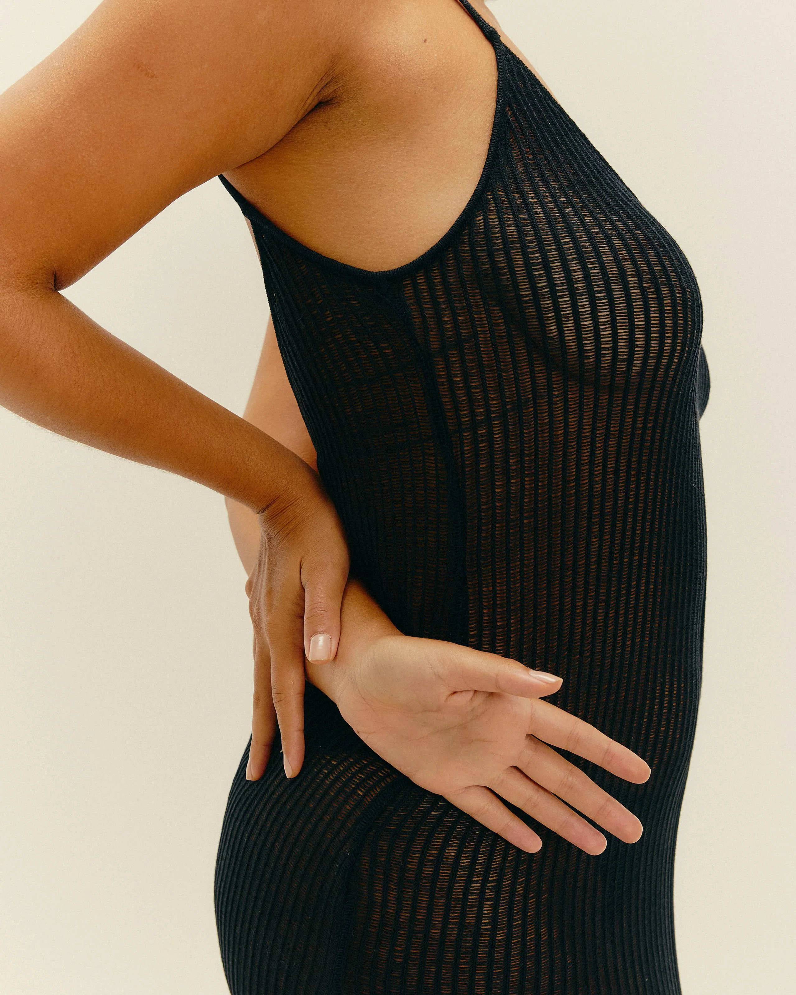 KNIT LUANA DRESS BLACK - Image 4