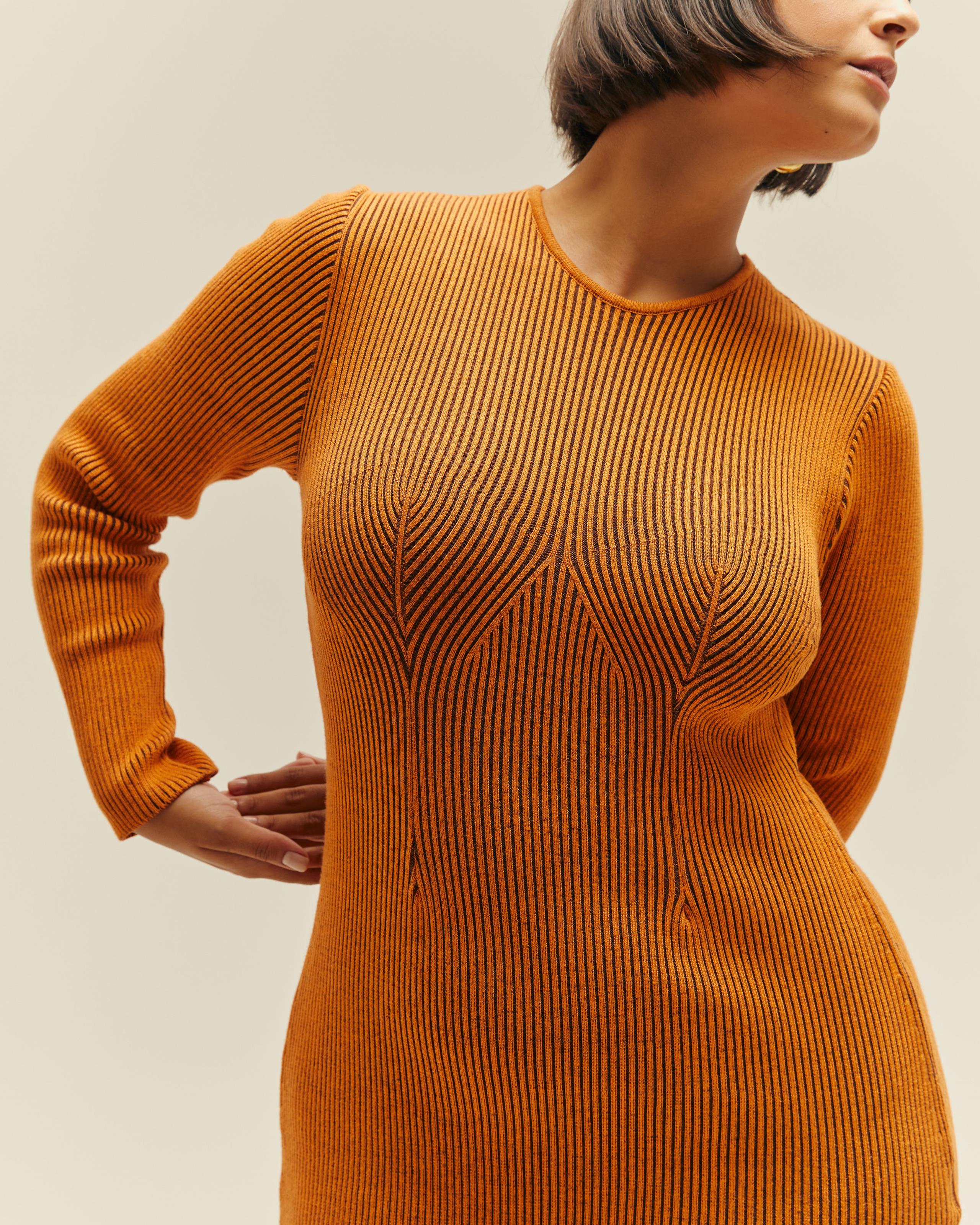 KNIT MARGOT DRESS MIE ORANGE - Image 3