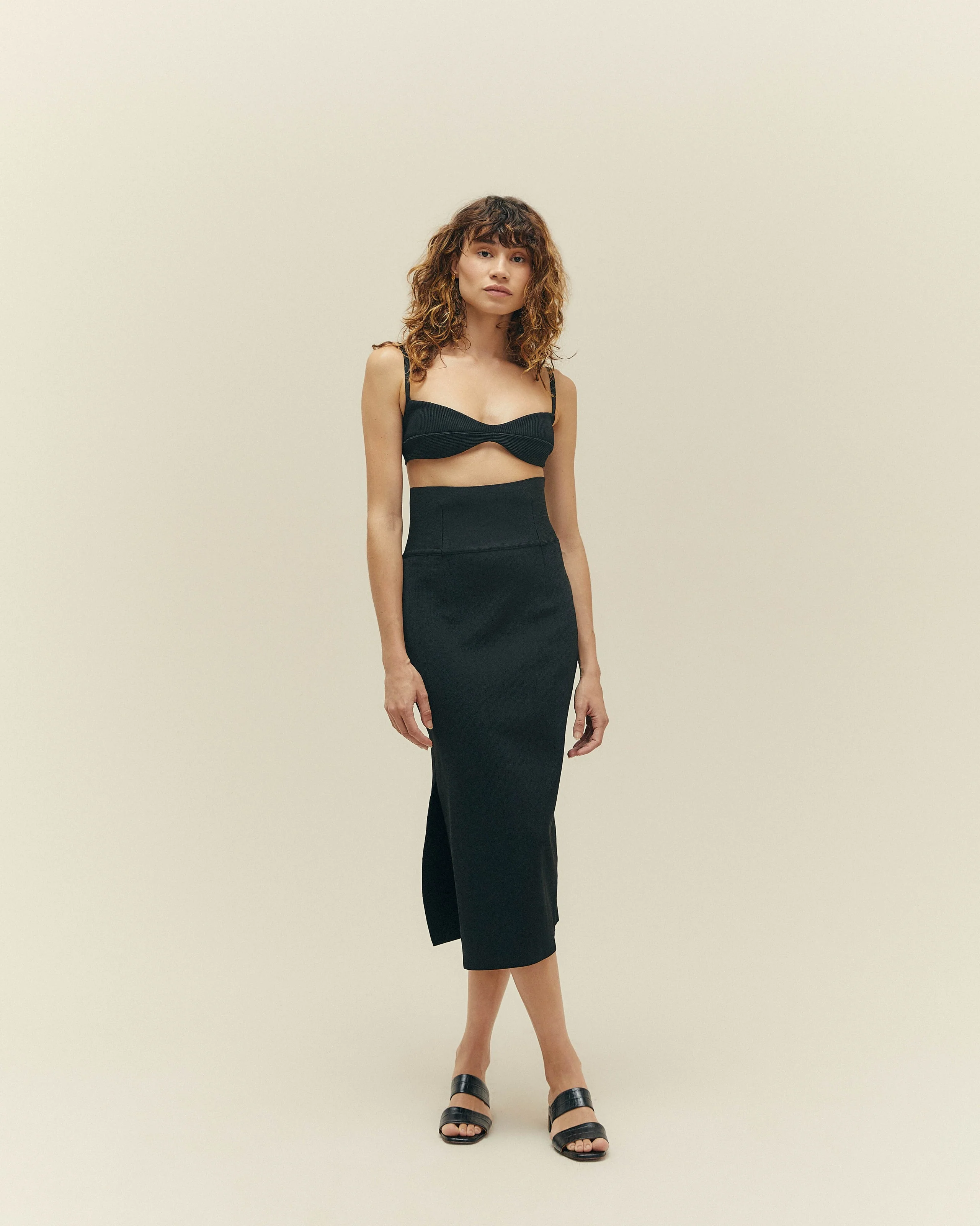 KNIT MARIAH SKIRT BLACK - Image 2