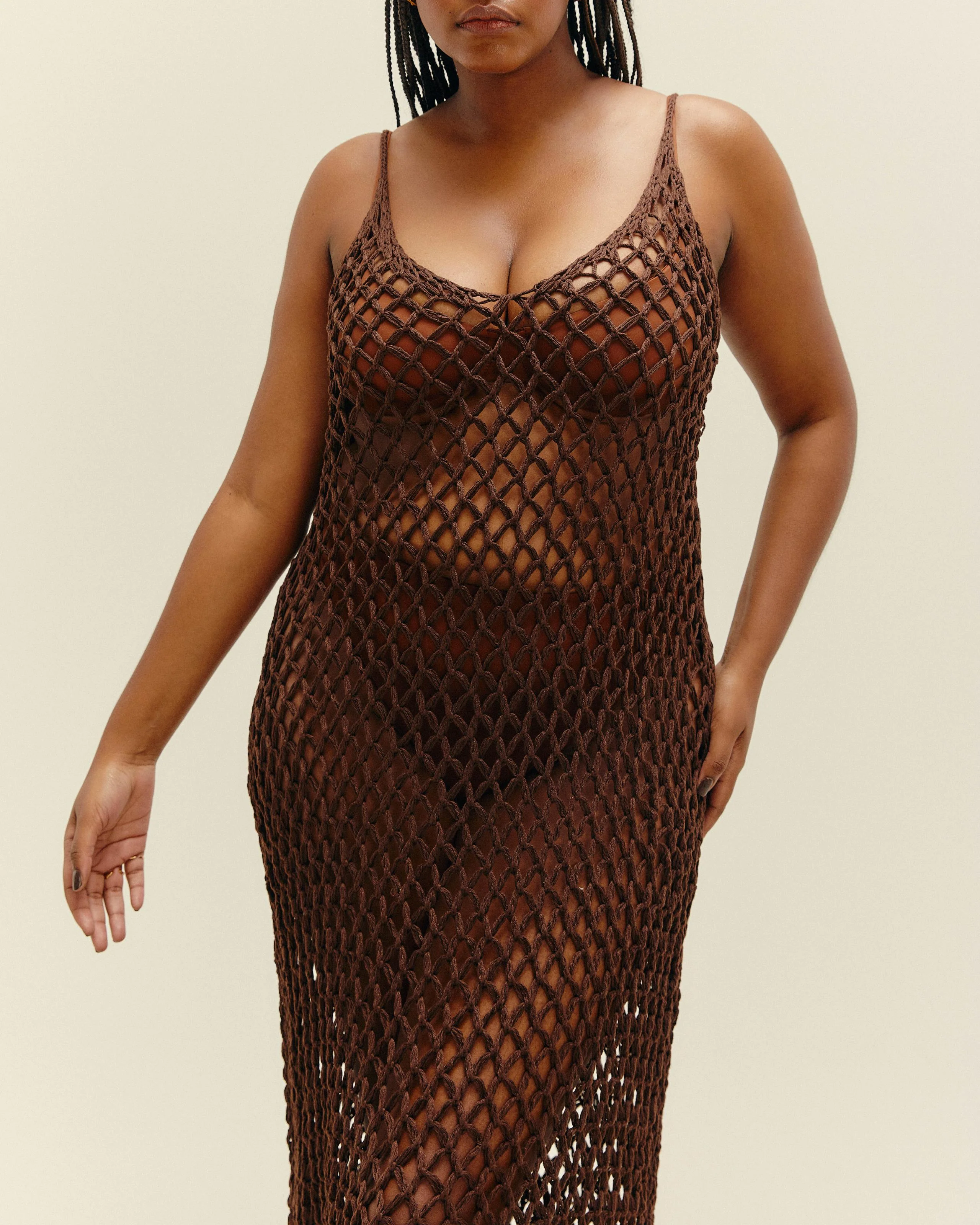 KNIT MOANA DRESS BRAUNA BROWN - Image 3