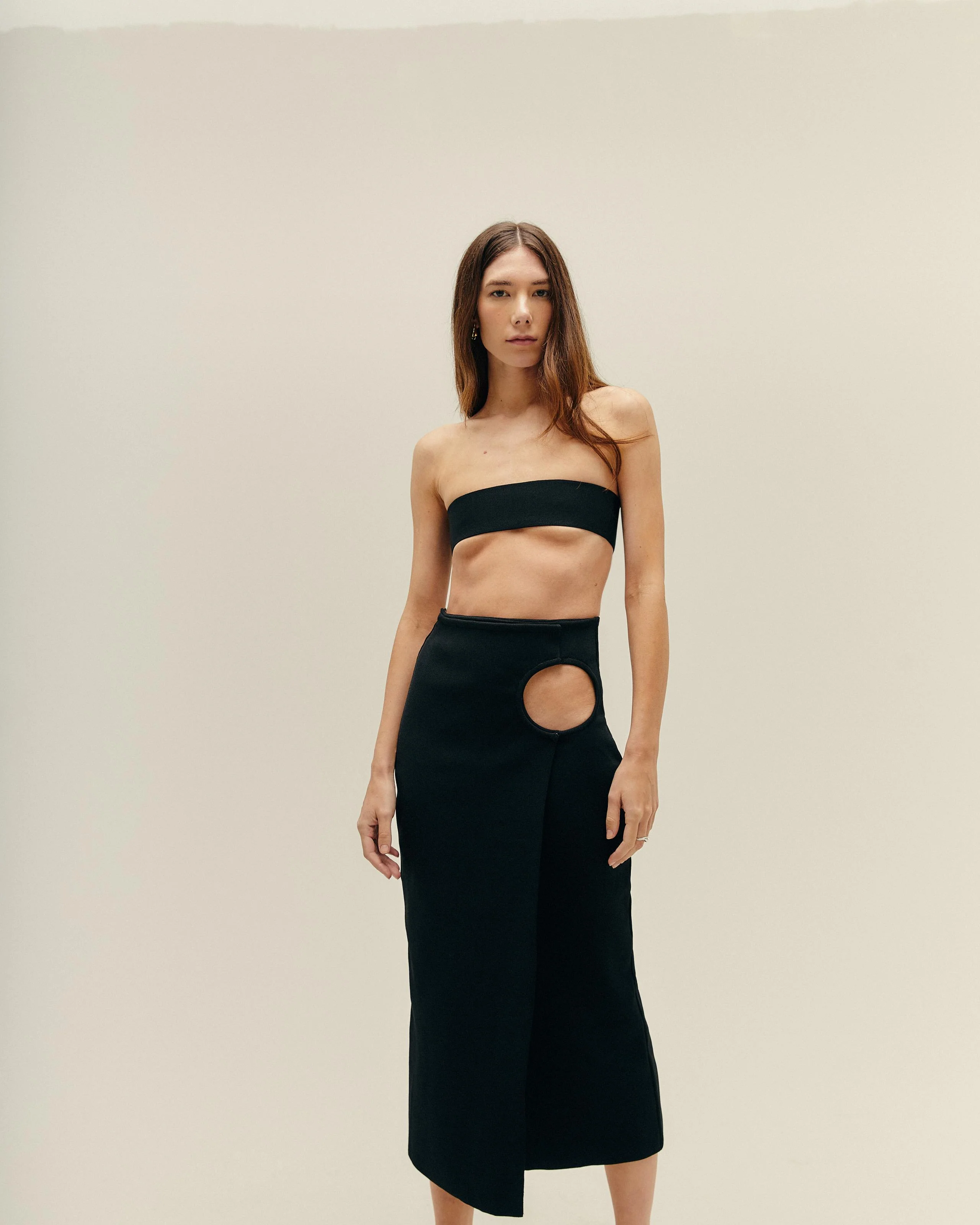 KNIT PERLIN SKIRT BLACK - Image 3