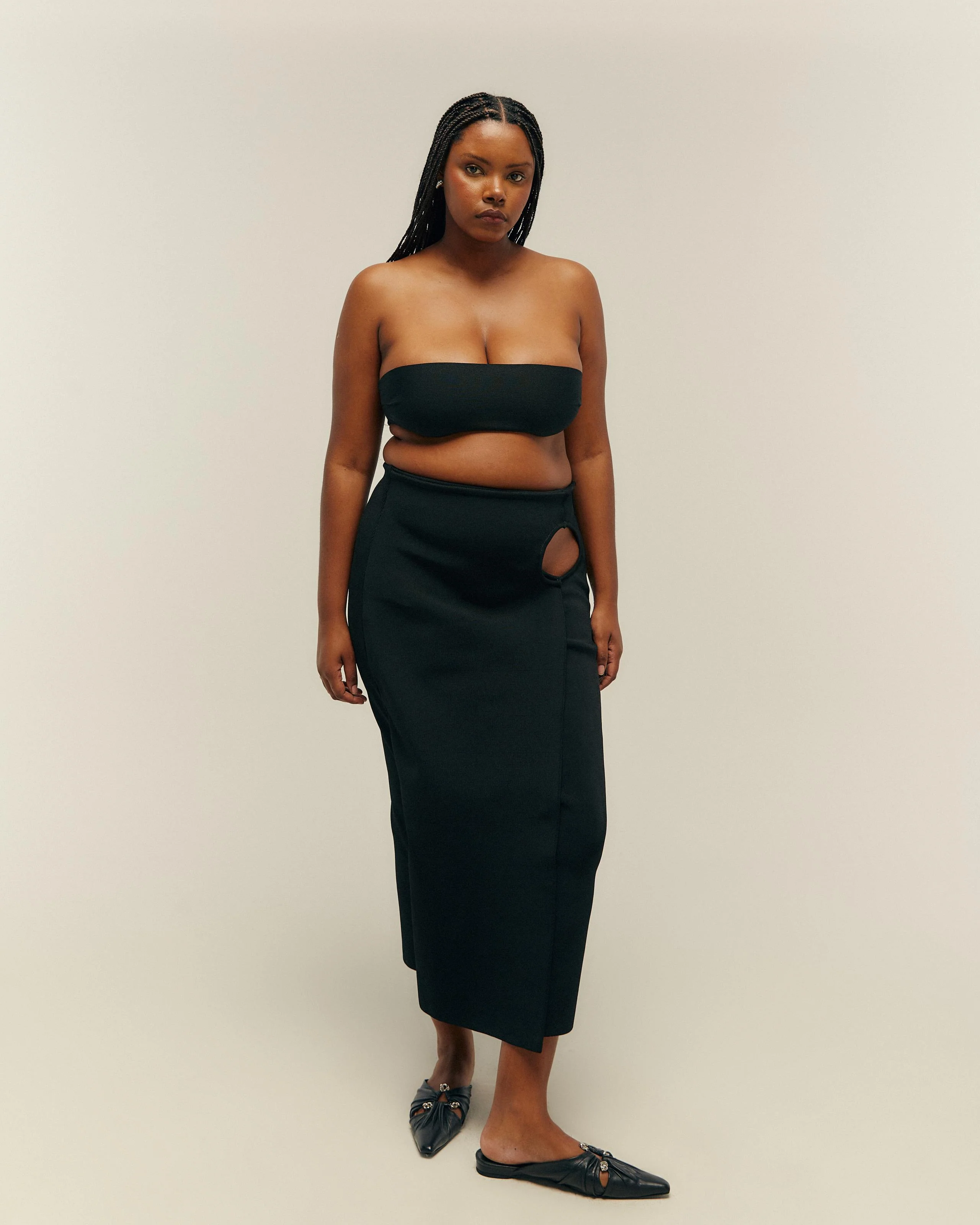 KNIT PERLIN SKIRT BLACK - Image 7
