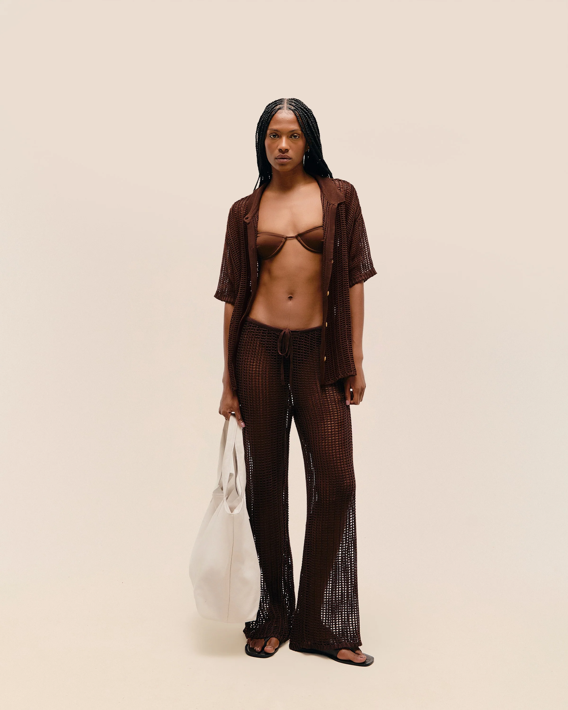 KNIT REBECA PANTS BRAUNA BROWN - Image 3