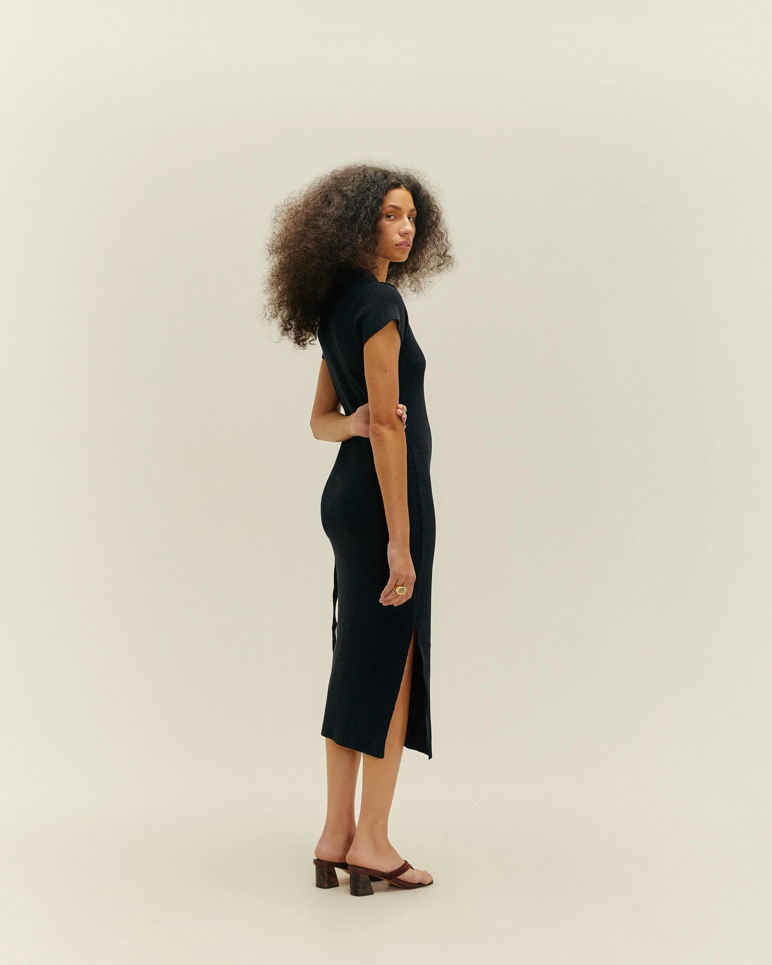 KNIT ROGE DRESS BLACK - Image 2