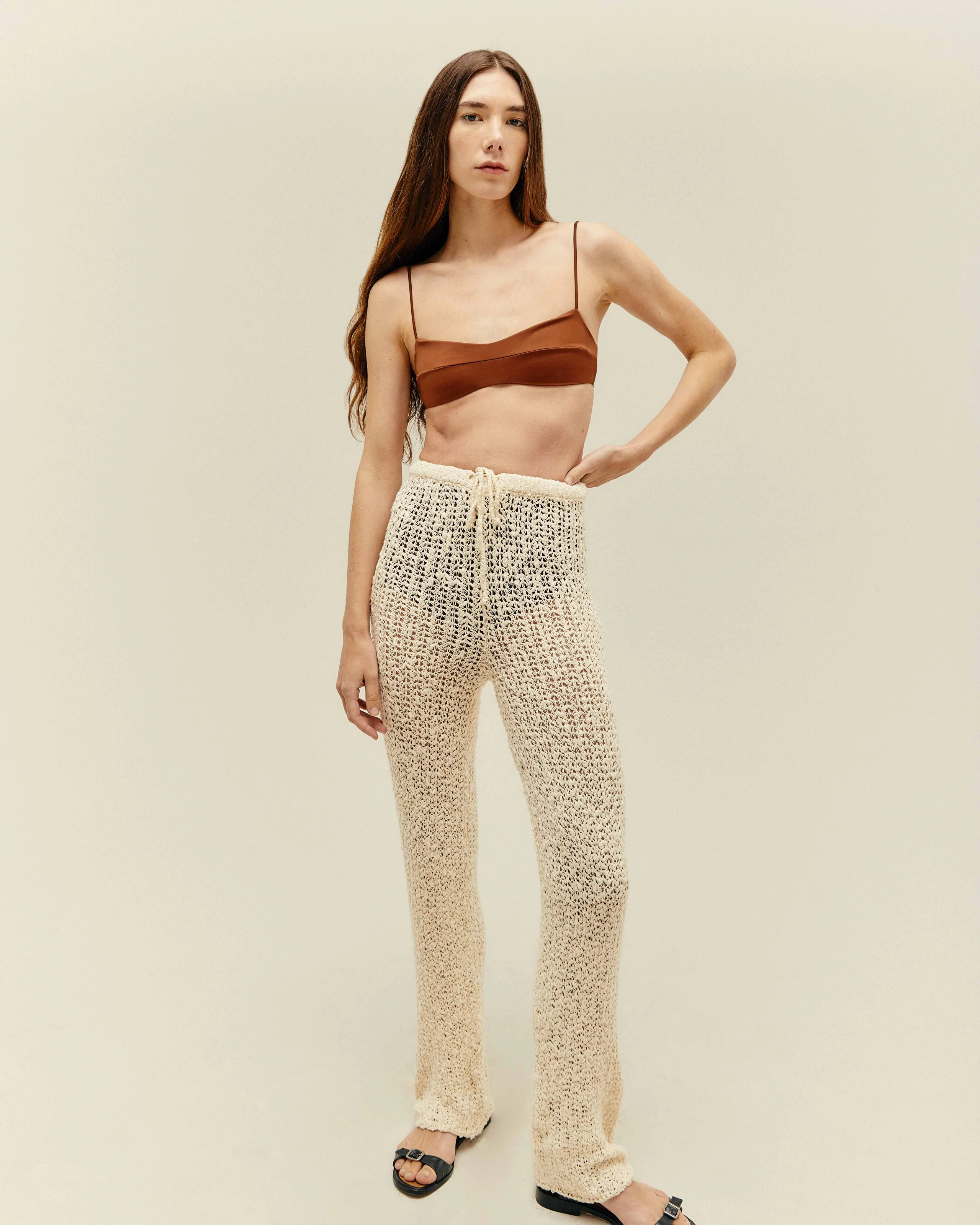 KNIT VICTORIA PANTS OFF-WHITE - Image 3