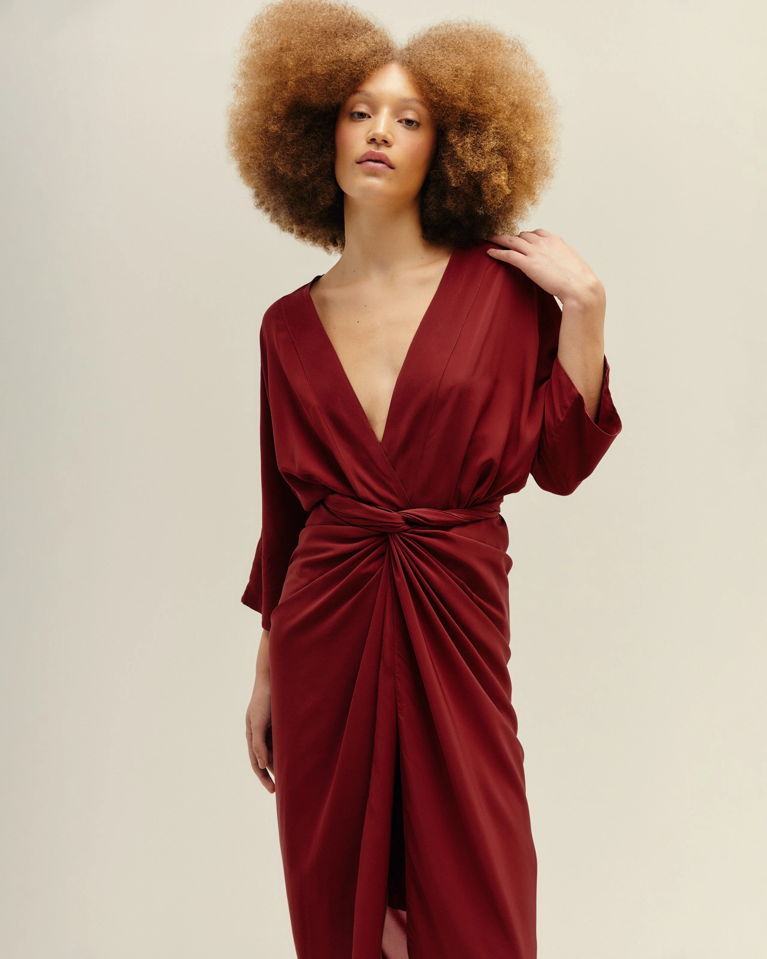 KNOT DRESS MARSALA - Image 6