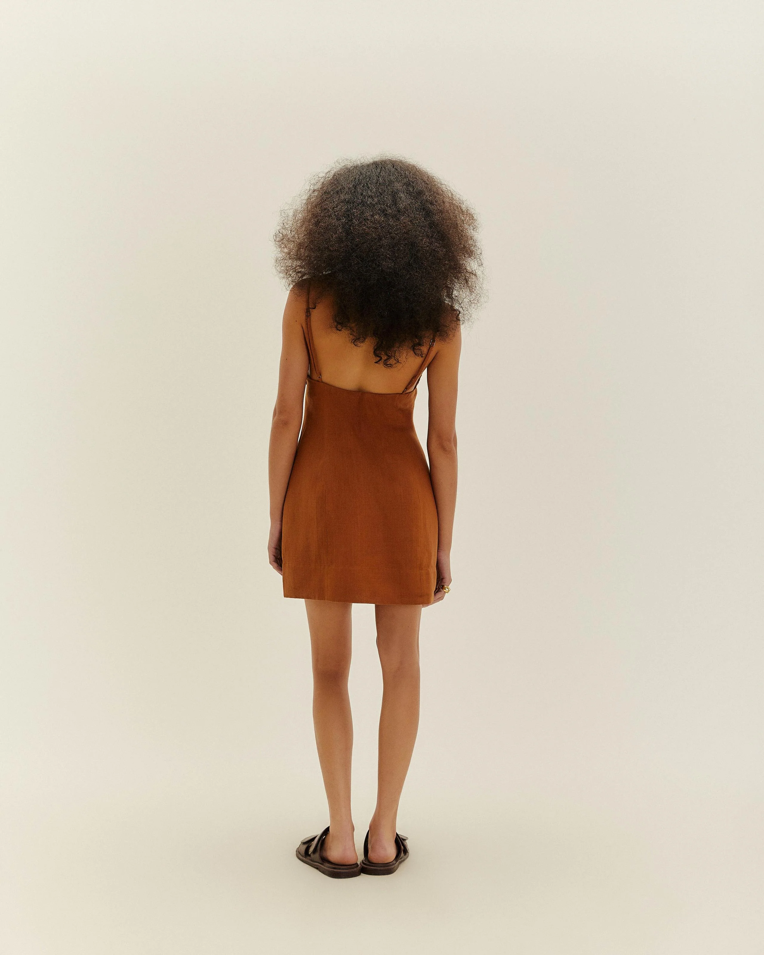 LORRANE MINI DRESS CHESTNUT - Image 2