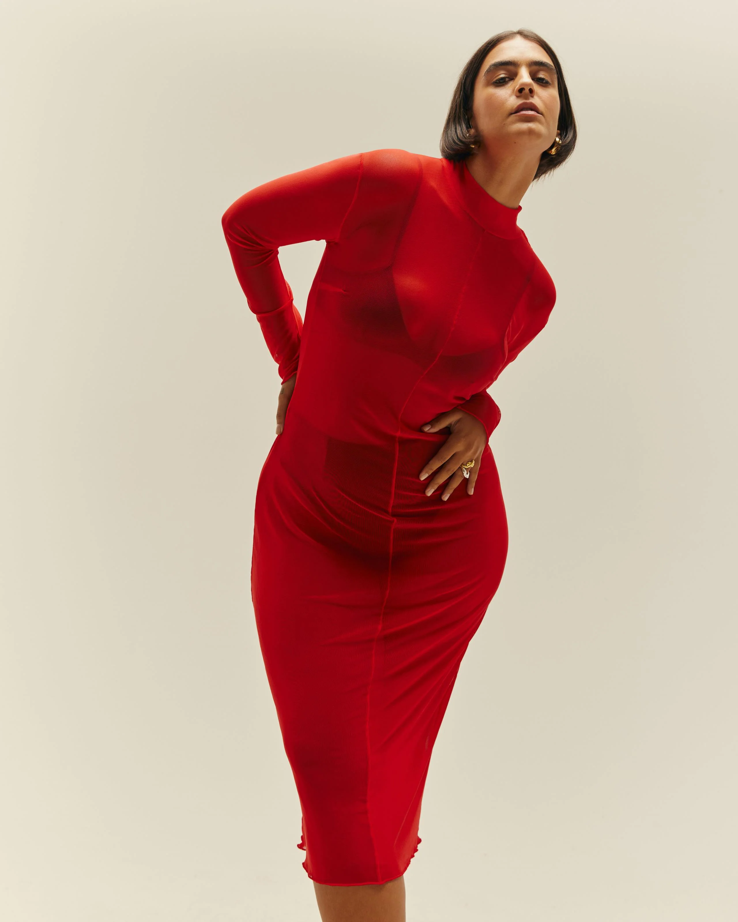 MILENA DRESS RED SHIFT - Image 3