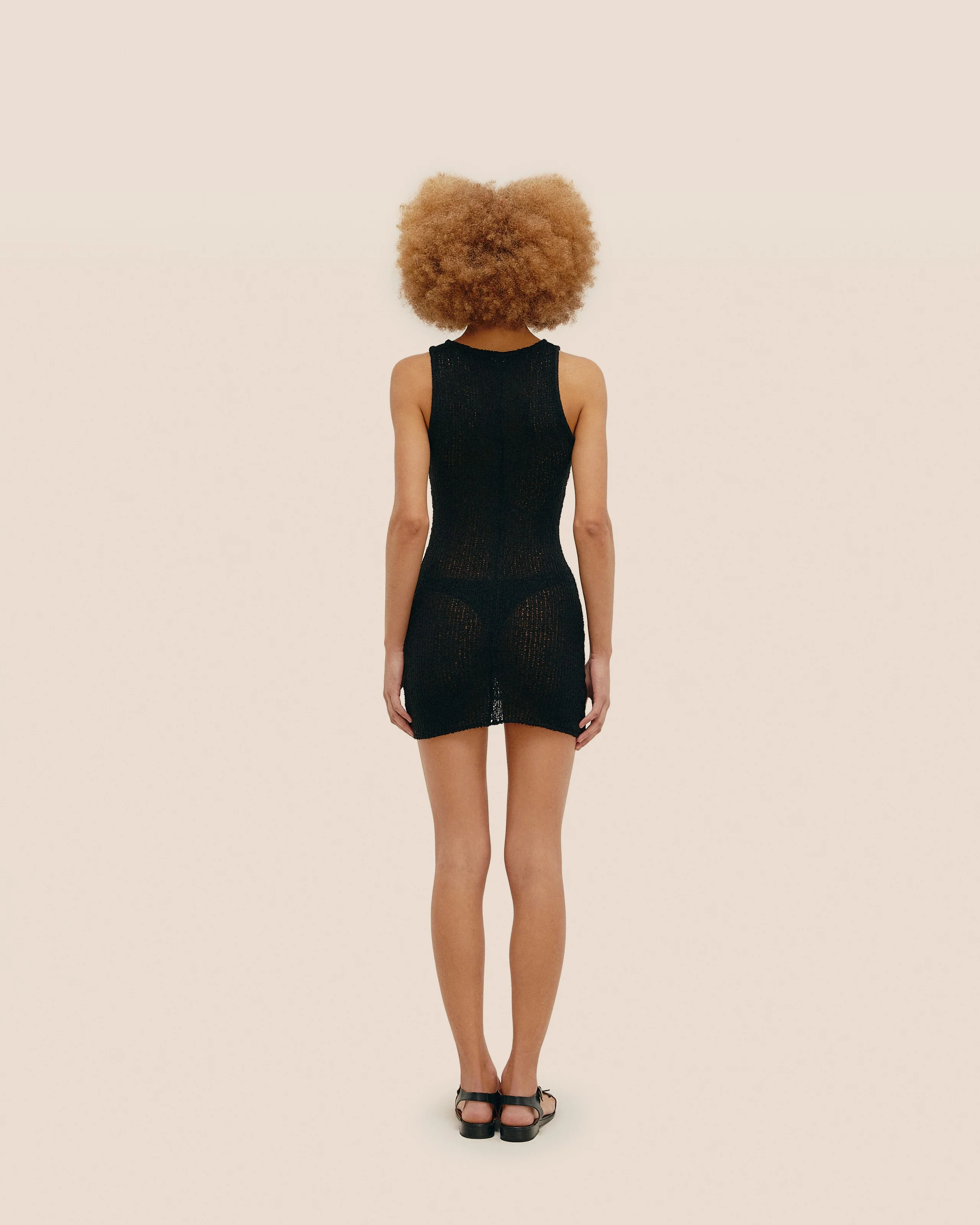 MINI PIA KNIT DRESS BLACK - Image 3