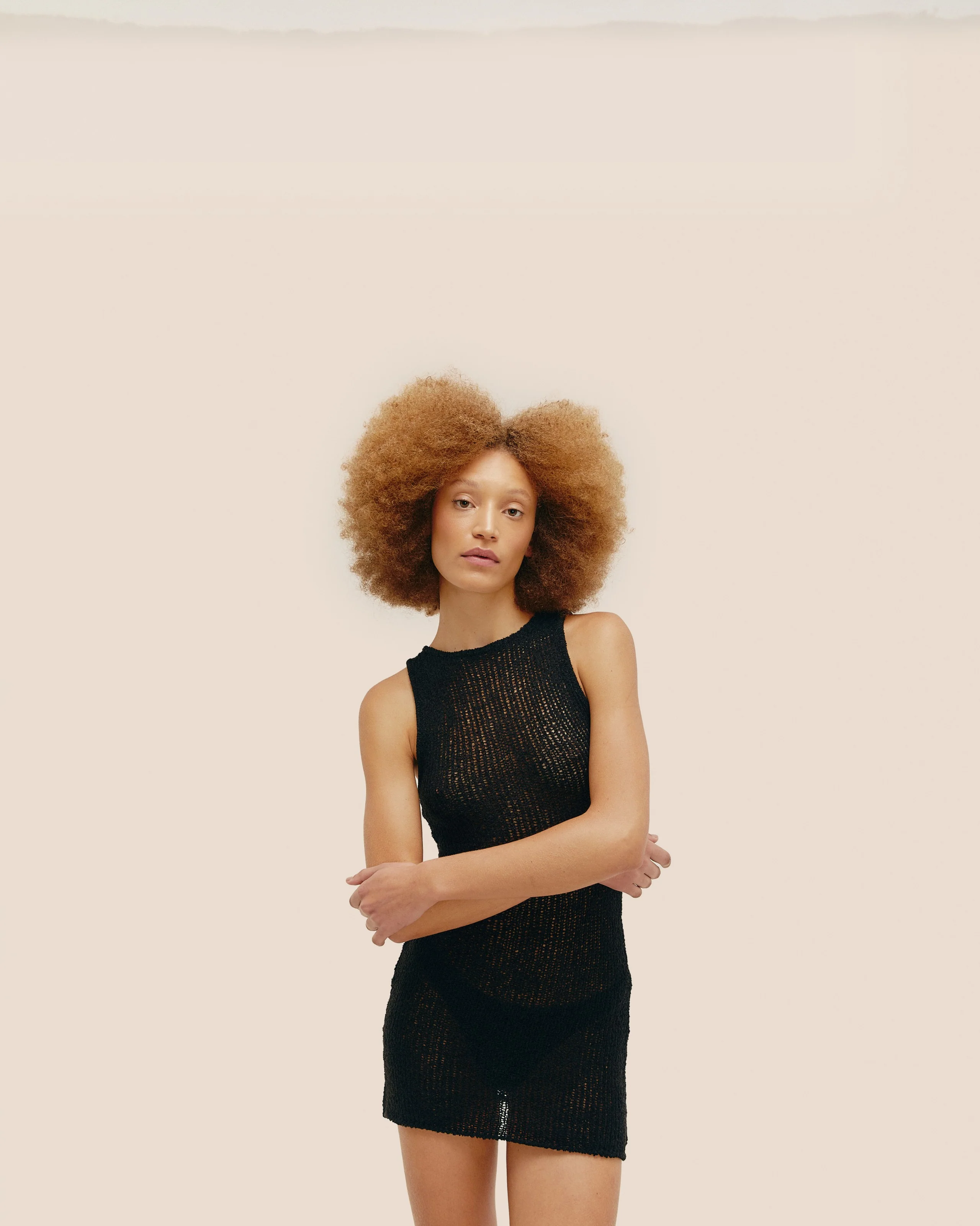 MINI PIA KNIT DRESS BLACK - Image 4