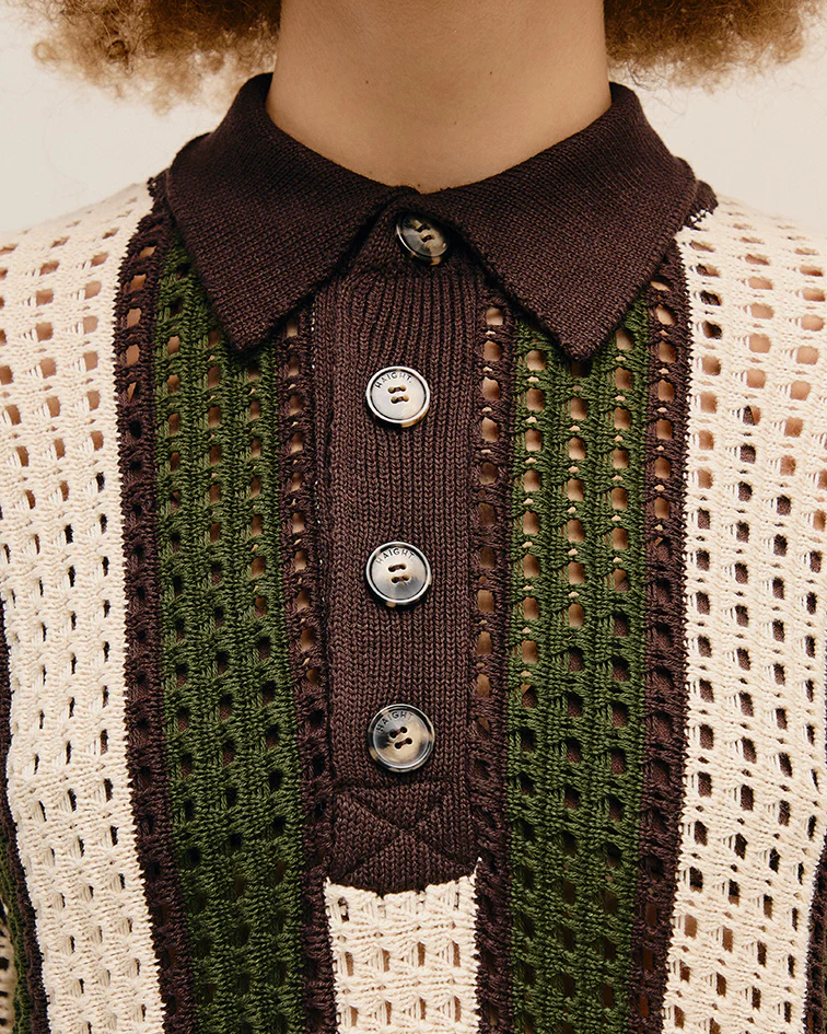 OVER KNIT TOP. OLIVE STRIPES - Image 6