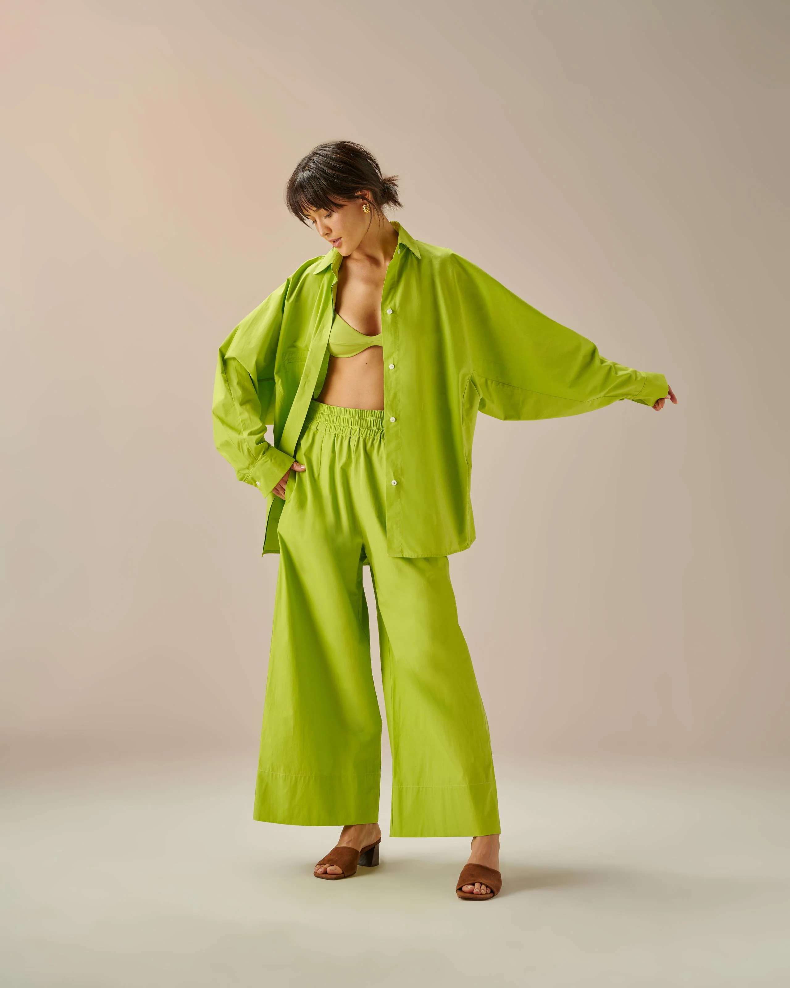 OVERSIZED SHIRT LUMINI GREEN - Image 2