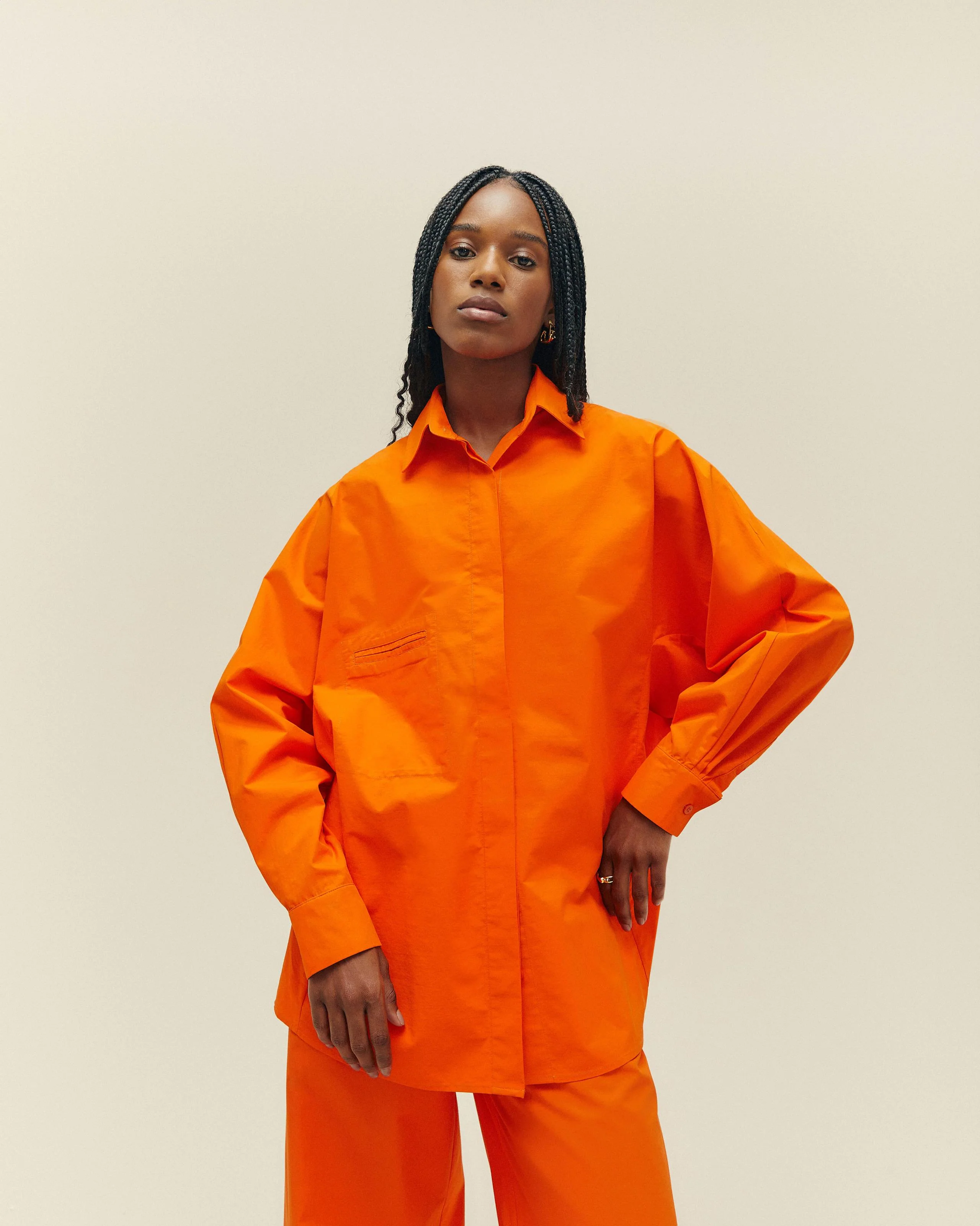 OVERSIZED SHIRT MIE ORANGE - Image 3