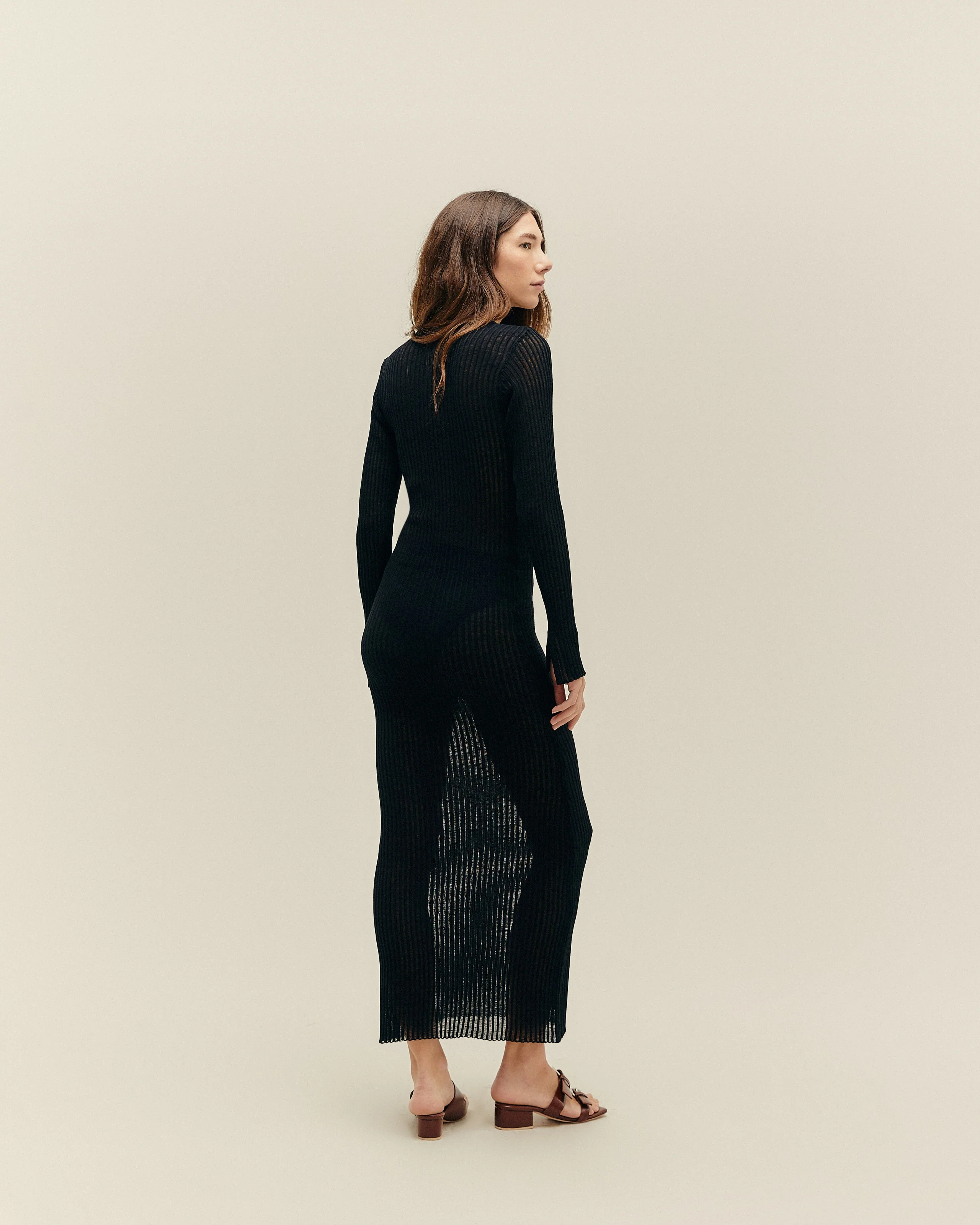 RAFA KNIT DRESS BLACK - Image 4