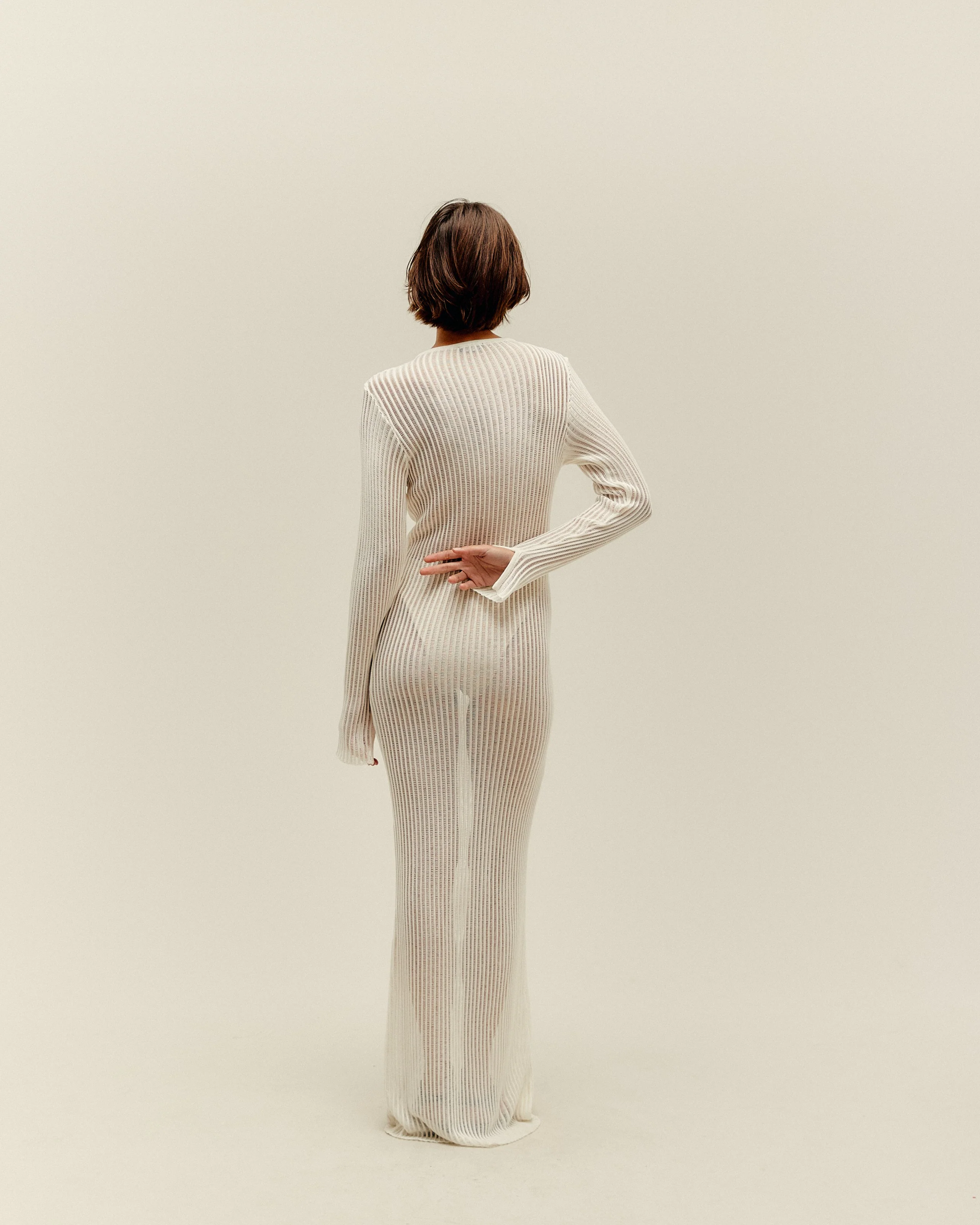 RAFA KNIT DRESS OFF-WHITE - Image 4