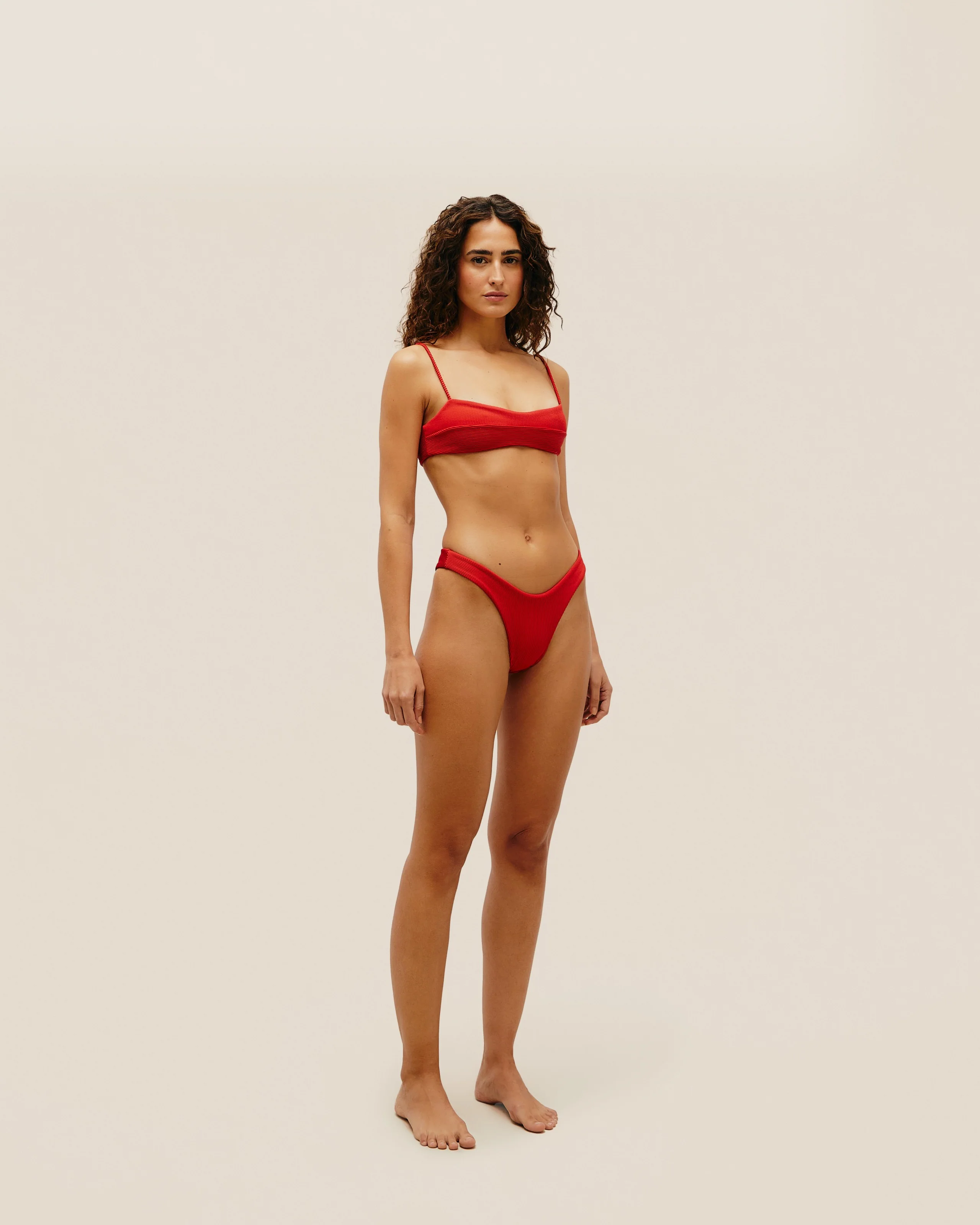 RIBBED AGATHA TOP RED SHIFT