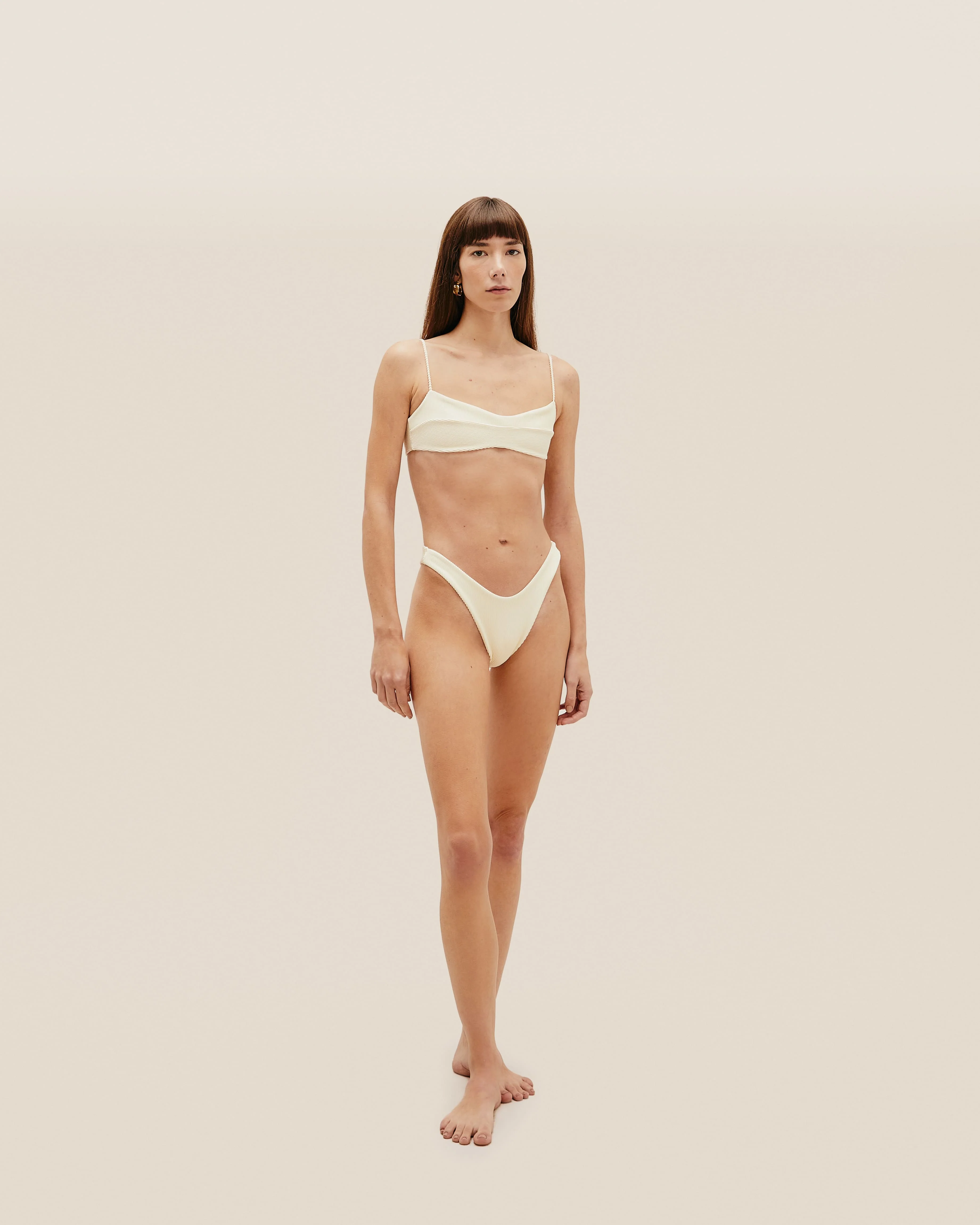 RIBBED AGATHA TOP WHITE CLAY - Image 2