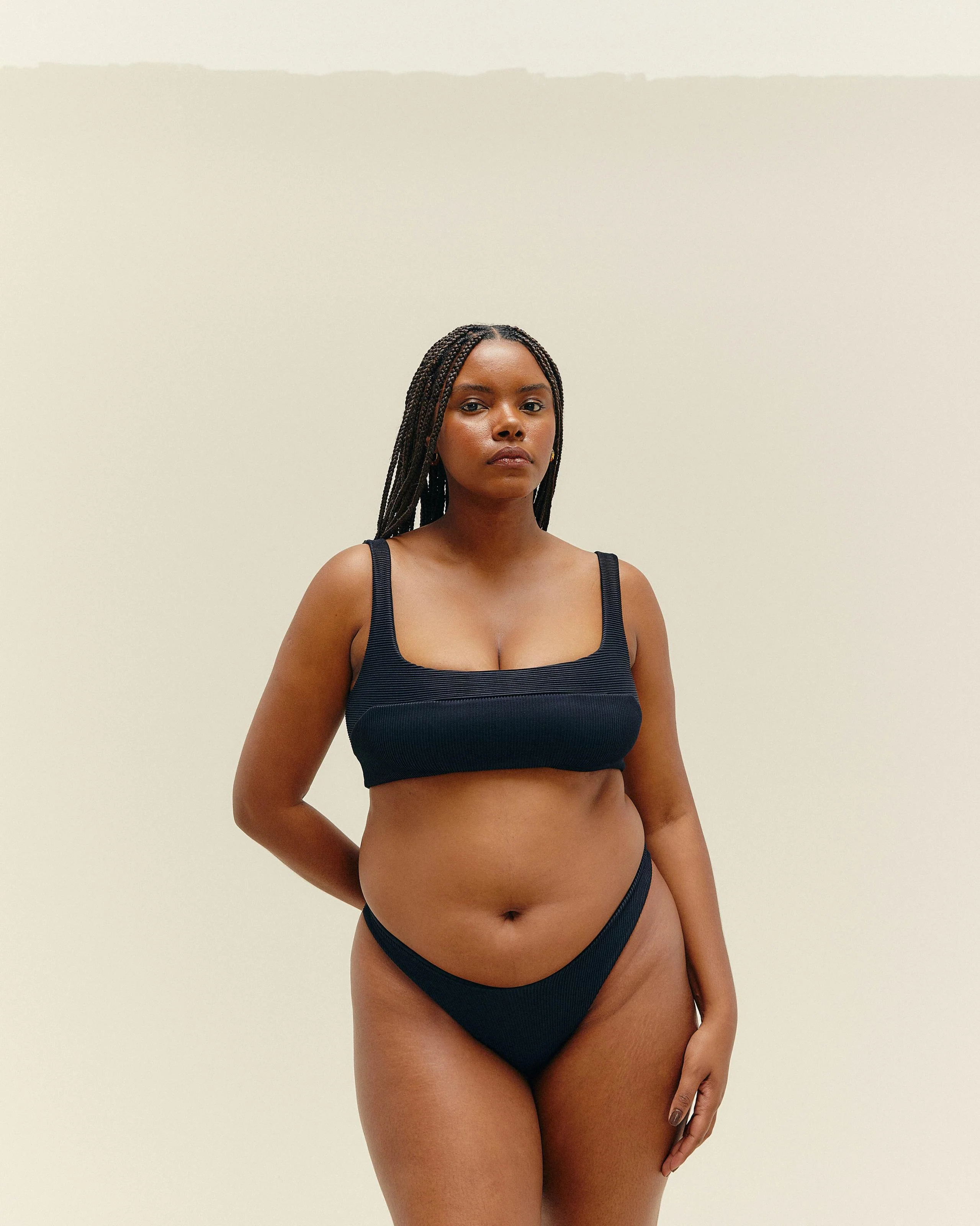 RIBBED GABI TOP BLACK - Image 3