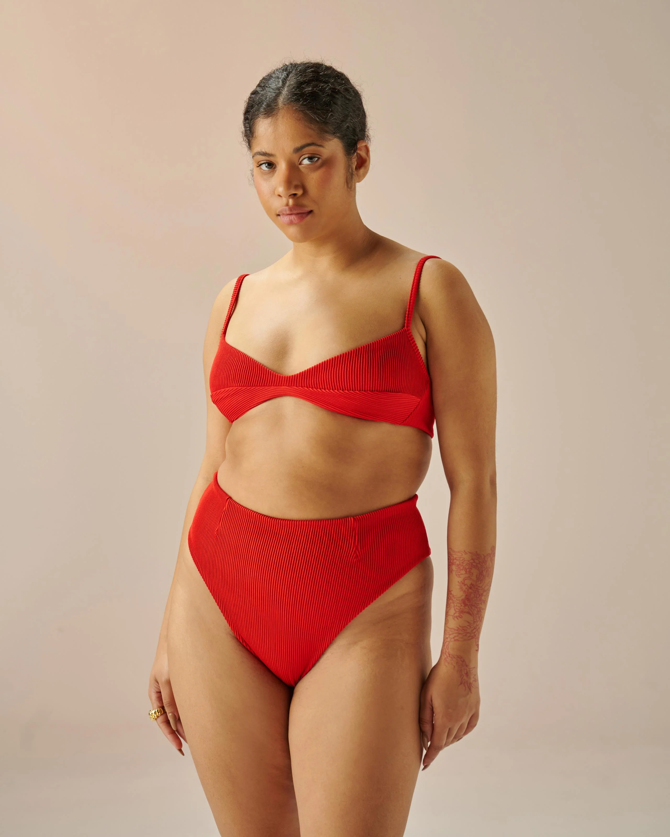 RIBBED HIGHLEG HOTPANTS RED SHIFT - Image 7