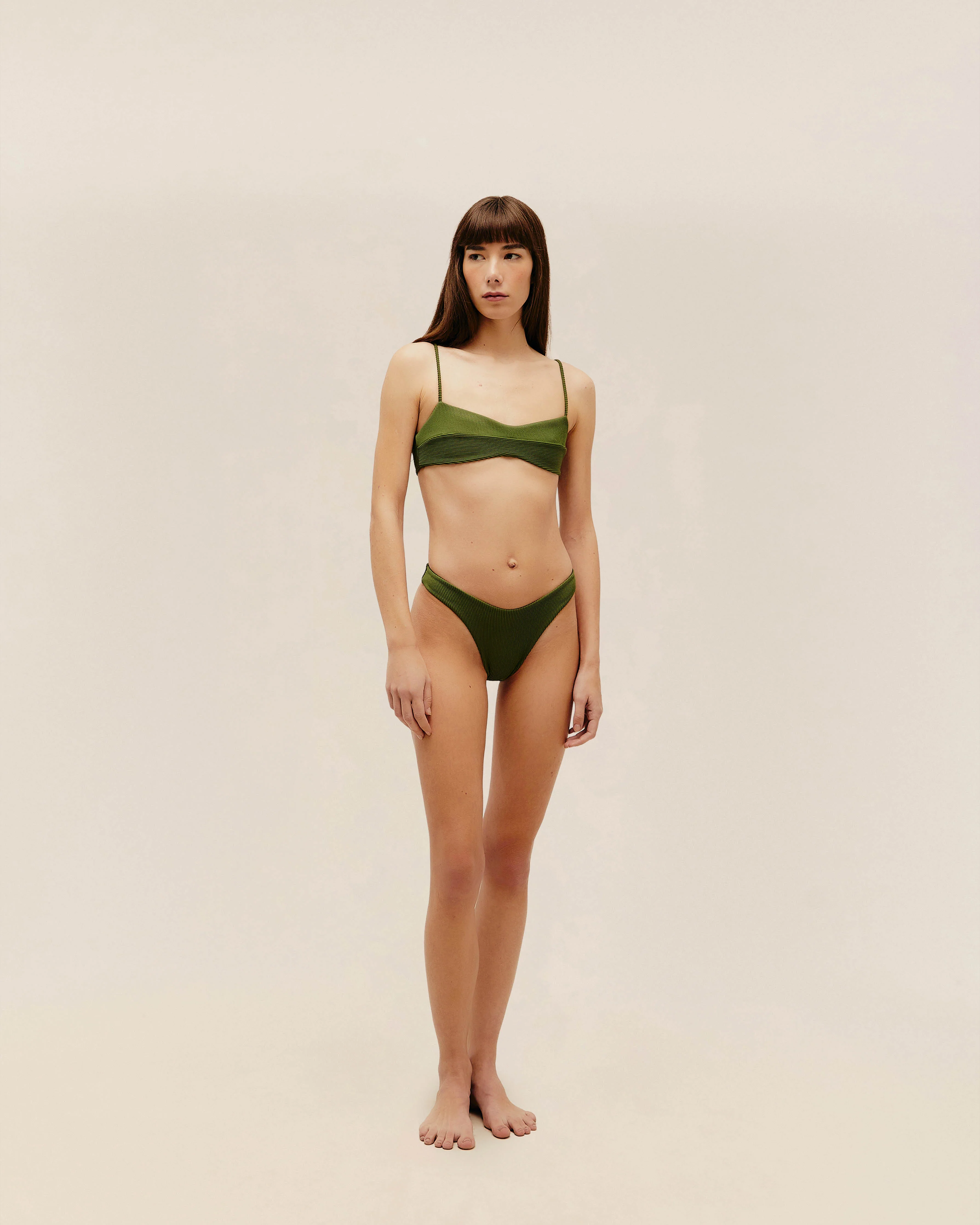 RIBBED LEIA BOTTOM OLIVE GREEN