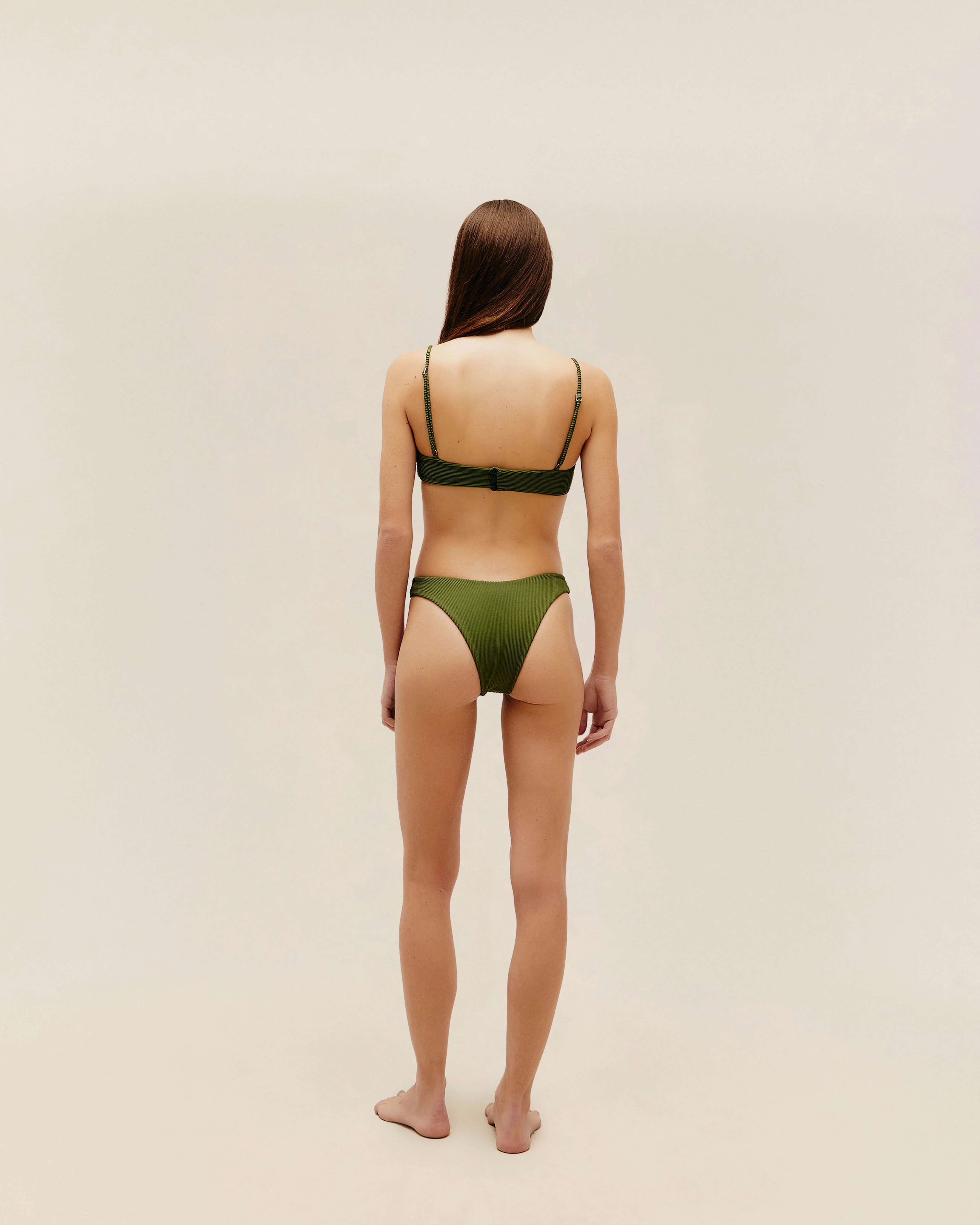 RIBBED LEIA BOTTOM OLIVE GREEN - Image 2
