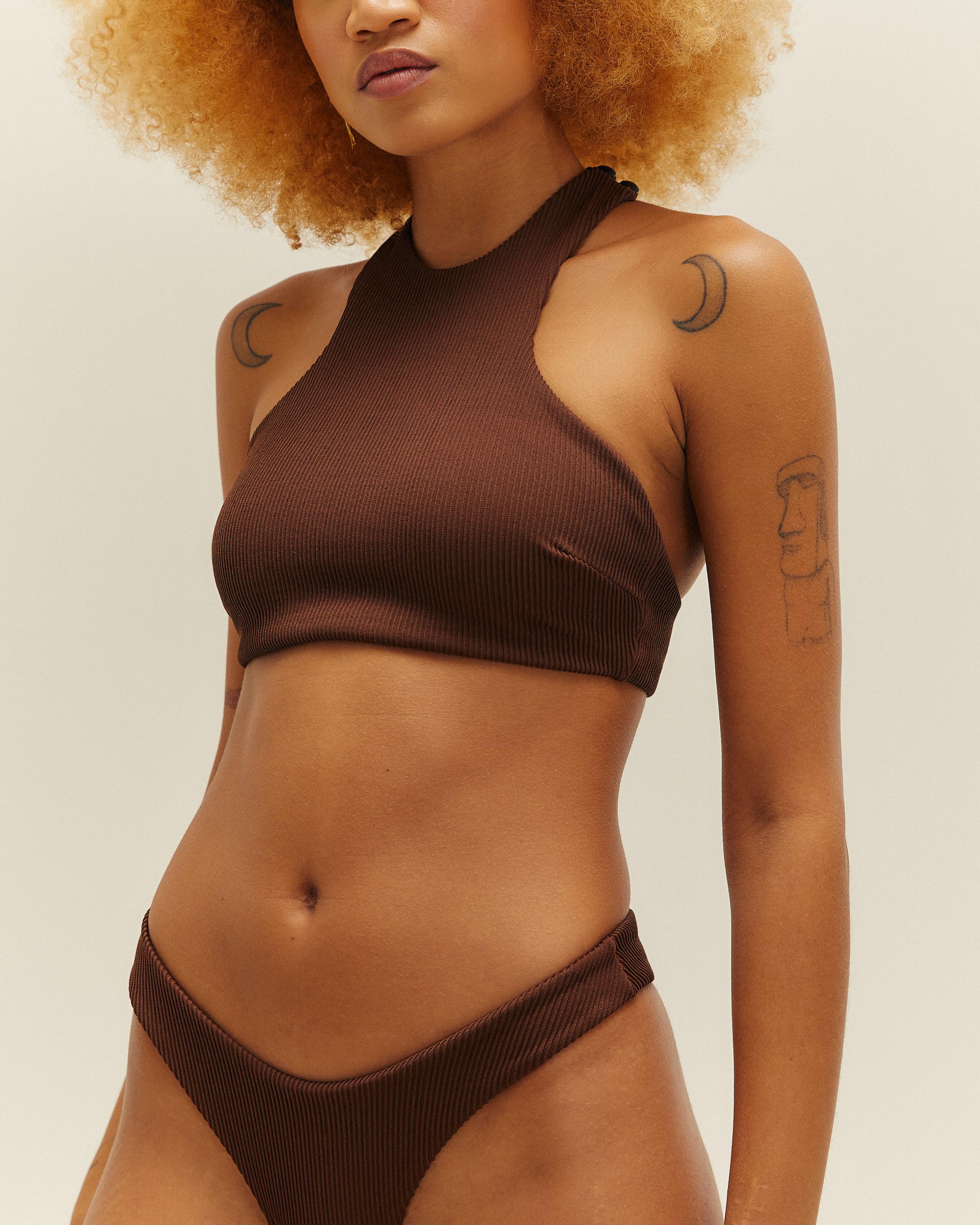 RIBBED LUCIANA TOP BRAUNA BROWN - Image 4