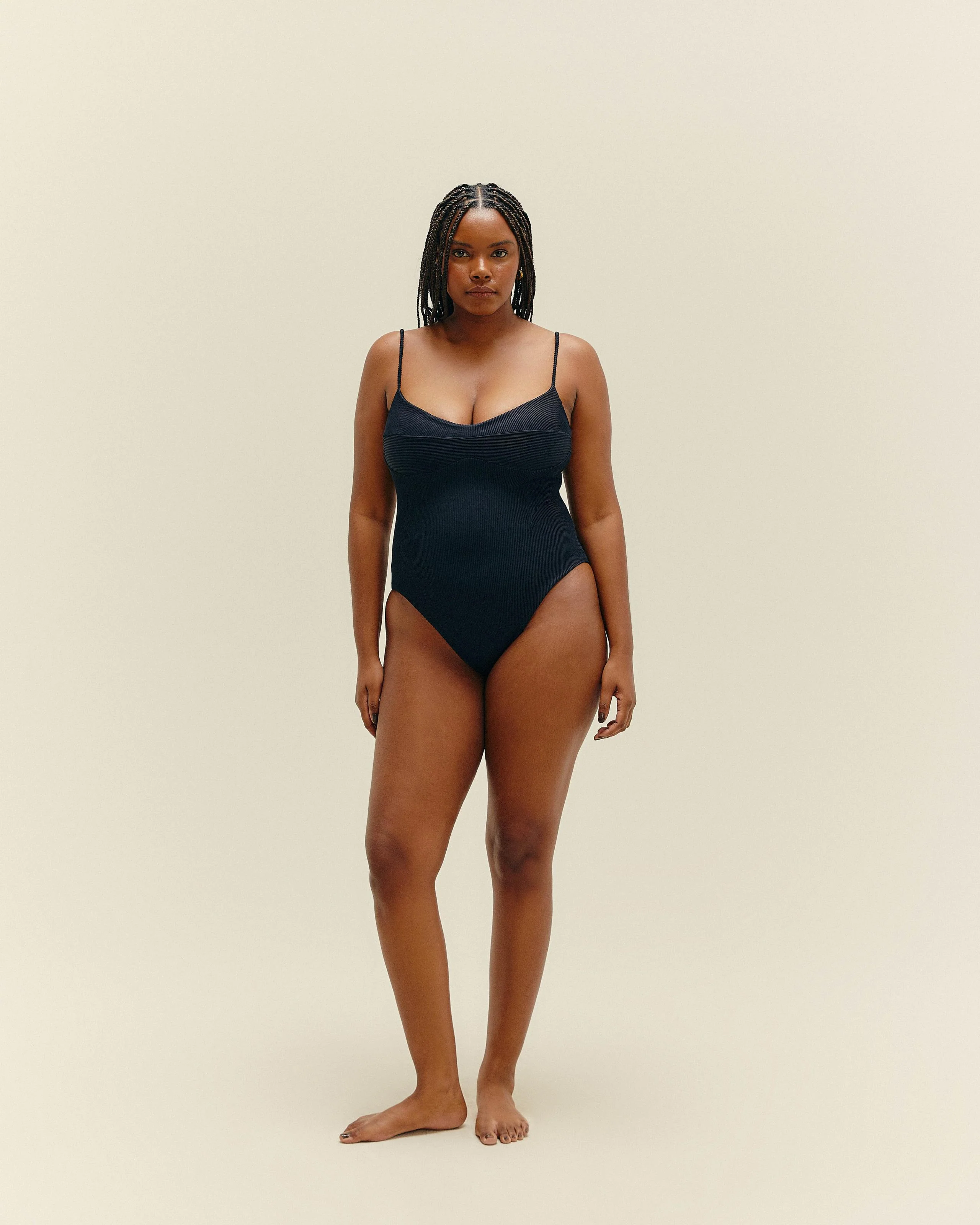 RIBBED MONICA SWINSUIT BLACK
